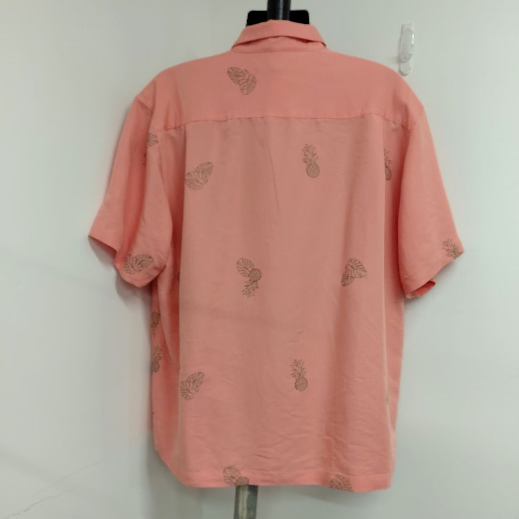 Vintage Caribbean Pineapple Print Shirt Mens 2XL Peach Hawaiian Short Sleeve Button Up Shirt Button-Up Casual Travel Breathable Rayon Polyester Holiday Size US XXL / EU 58 / 5 - 4 Thumbnail