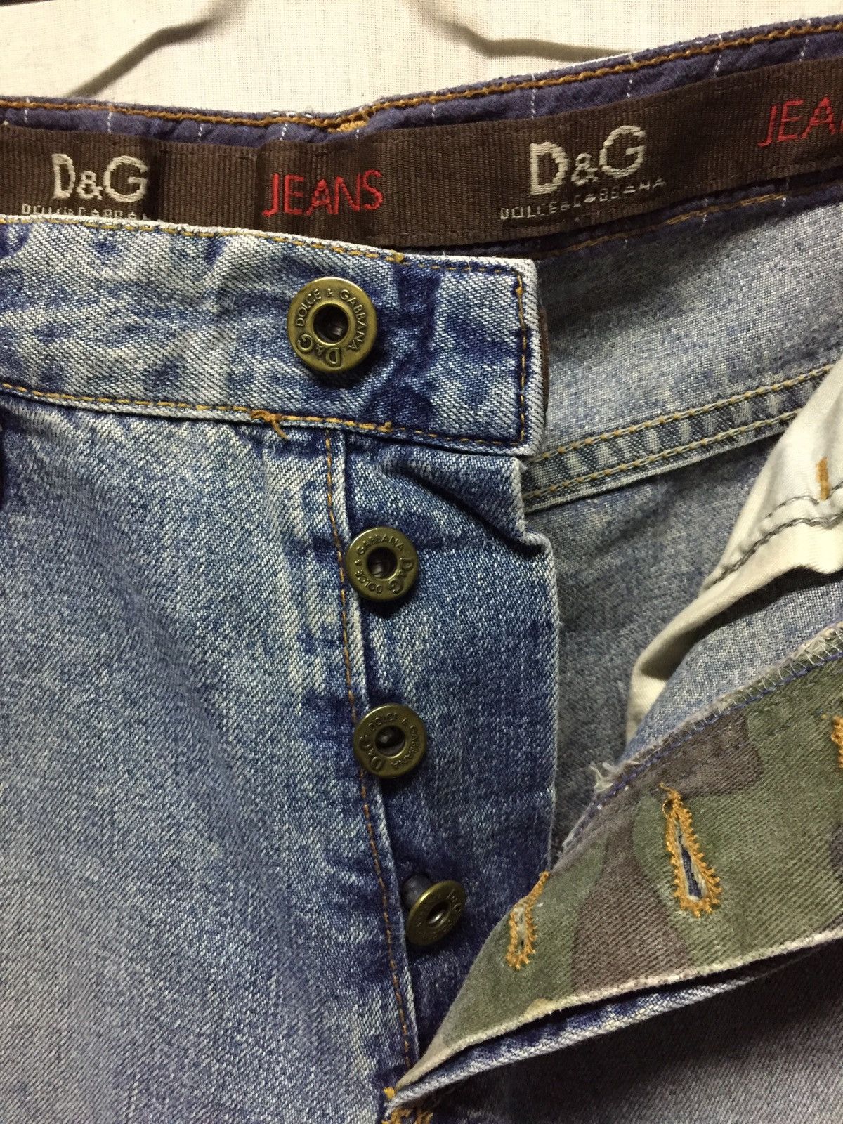 Dolce & Gabbana × Vintage Vintage D&G Baggy Stone Washed Cropped Denim Size US 31 - 8 Thumbnail