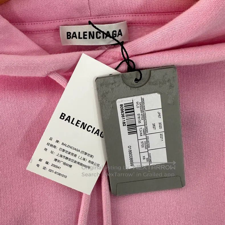 Balenciaga Balenciaga Back letter hooded sweatshirt, women's, pink Size XS / US 0-2 / IT 36-38 - 2 Thumbnail