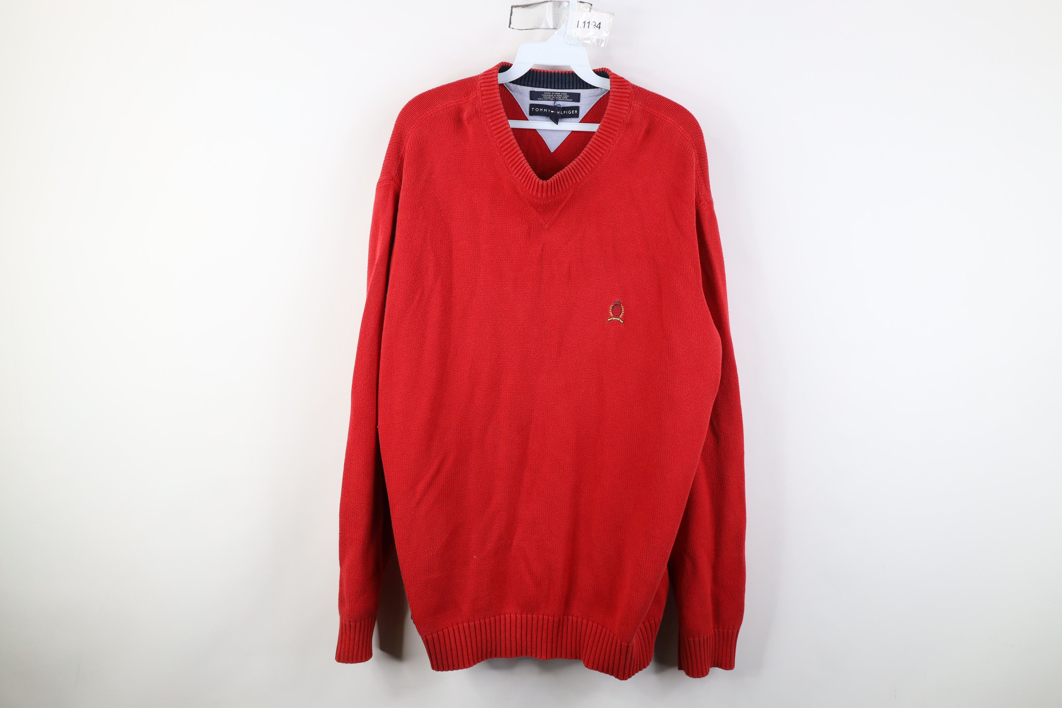Tommy Hilfiger Vintage 90s Y2K Tommy Hilfiger Cotton Ribbed Knit Sweater Size US XL / EU 56 / 4 - 1 Thumbnail