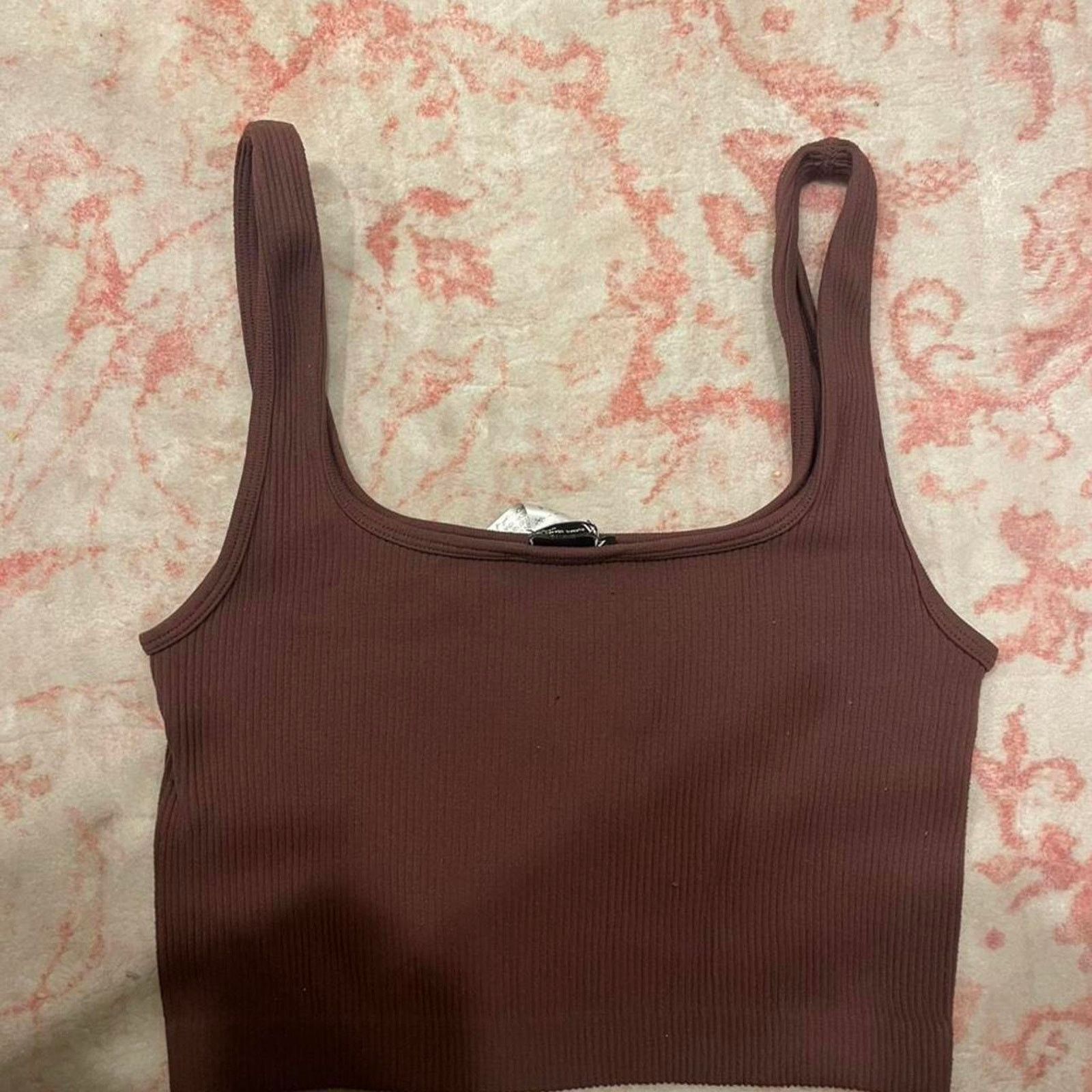 Zara Zara brown ribbed cripped tank Size M / US 6-8 / IT 42-44 - 4 Thumbnail