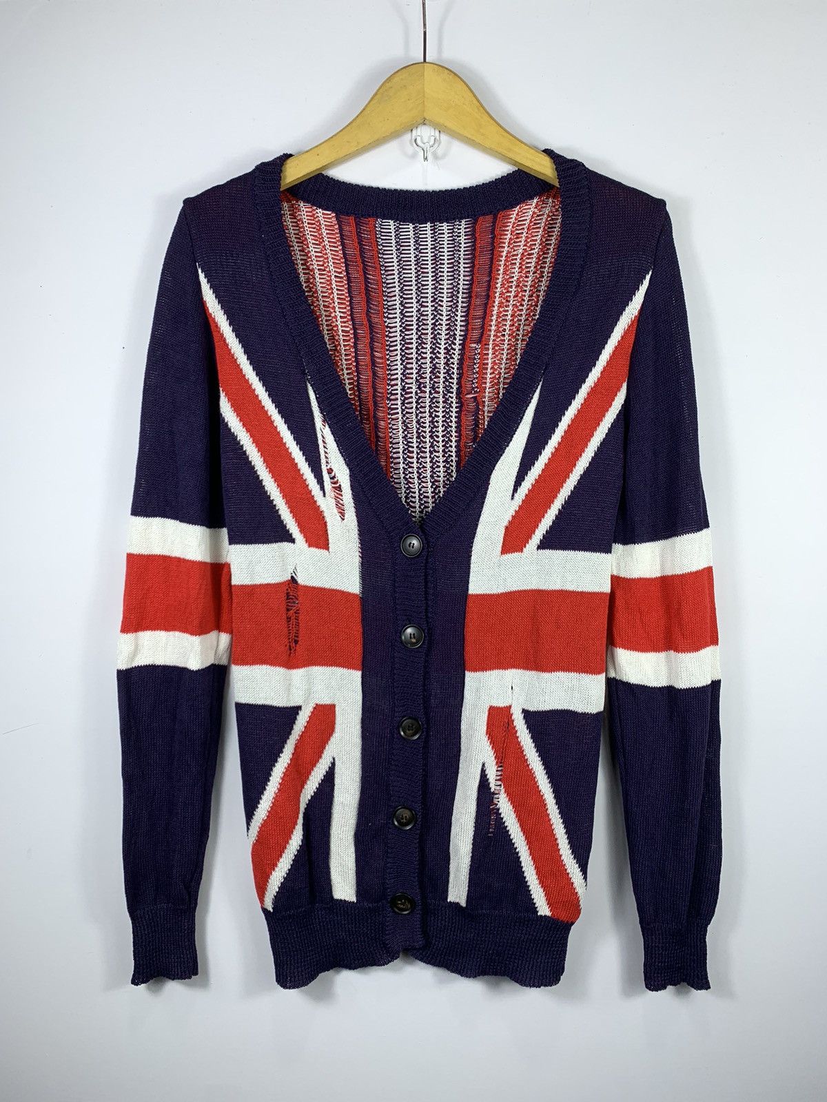 Beauty Beast × Hysteric Glamour × Japanese Brand CRAZY SICK BRITISH DISTRESED AMERICAN FLAG KNIT LGB STYLE Size US M / EU 48-50 / 2 - 1 Thumbnail