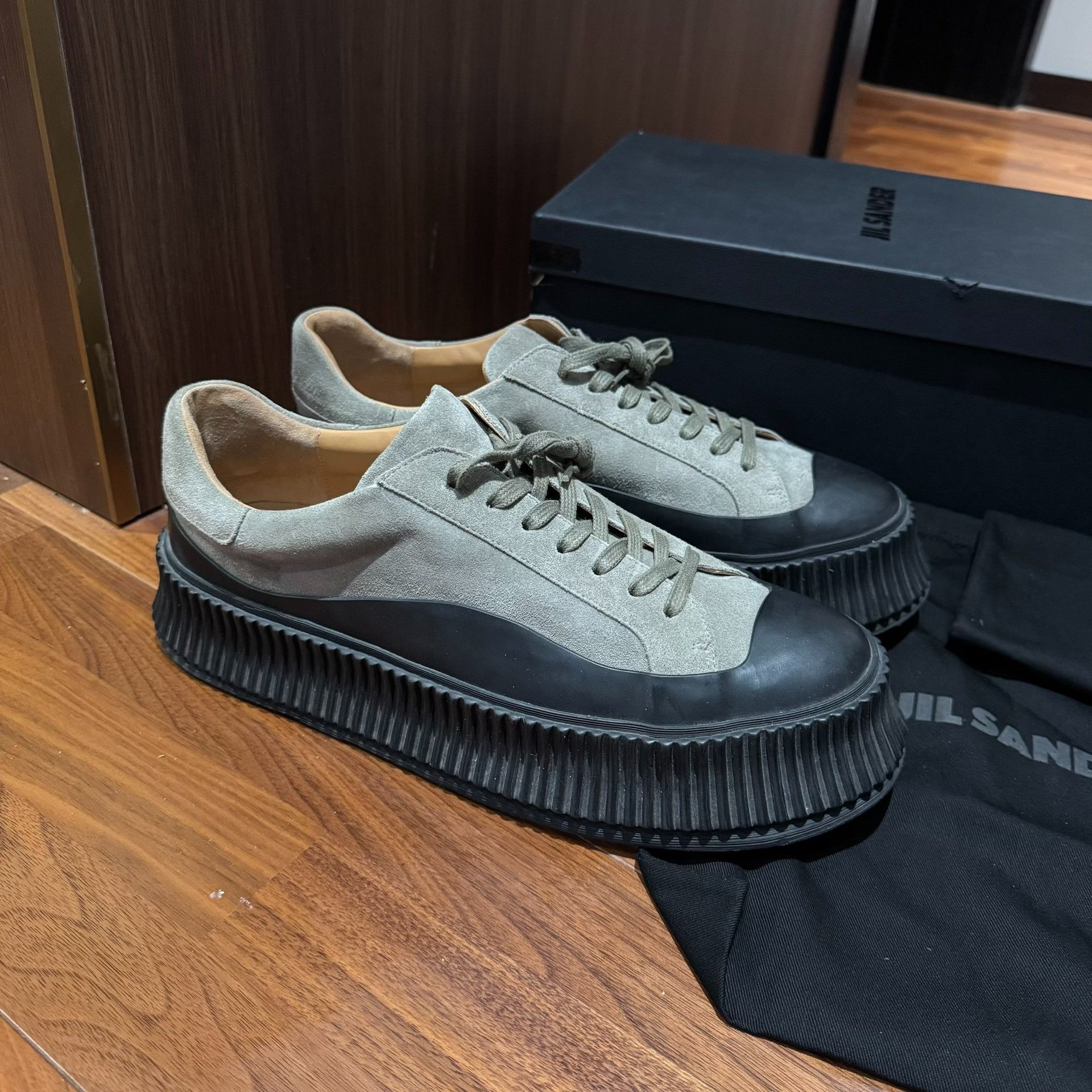 Jil Sander JIL SANDER Olive Green Bread Shoes Size US 10 / EU 43 - 1 Thumbnail