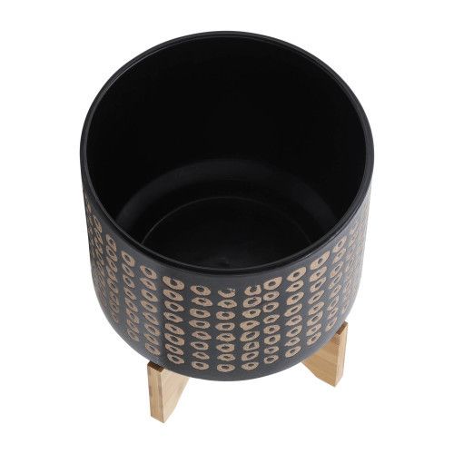 Designer × Homemade CERAMIC 10" PLANTER ON STAND, BROWN Size US L / EU 52-54 / 3 - 5 Thumbnail