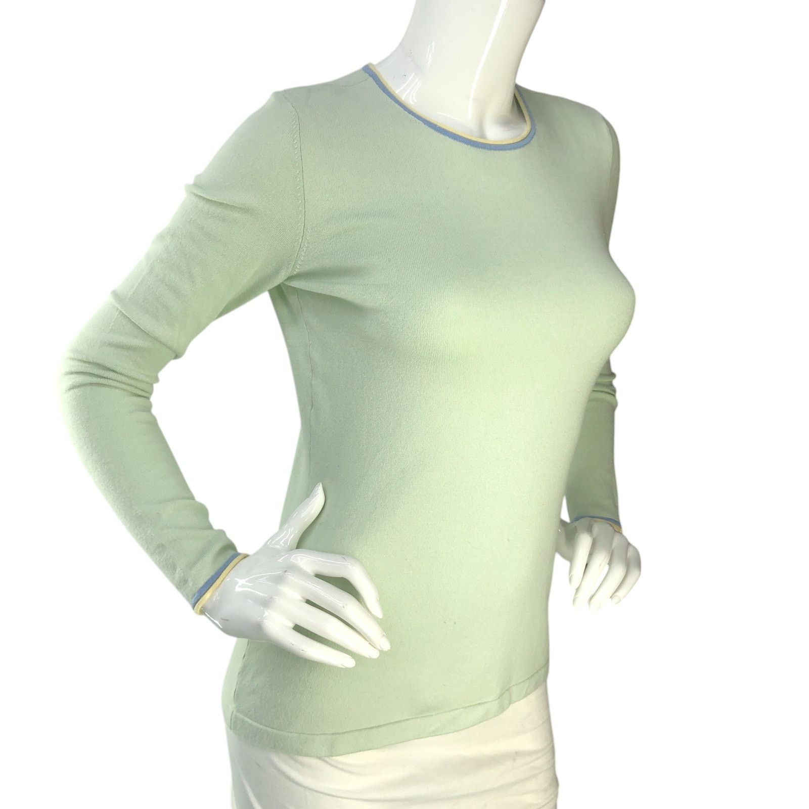 J.McLaughlin J McLaughlin Size XS Sweater Tight Knit Long Sleeve Green Size XS / US 0-2 / IT 36-38 - 10 Thumbnail