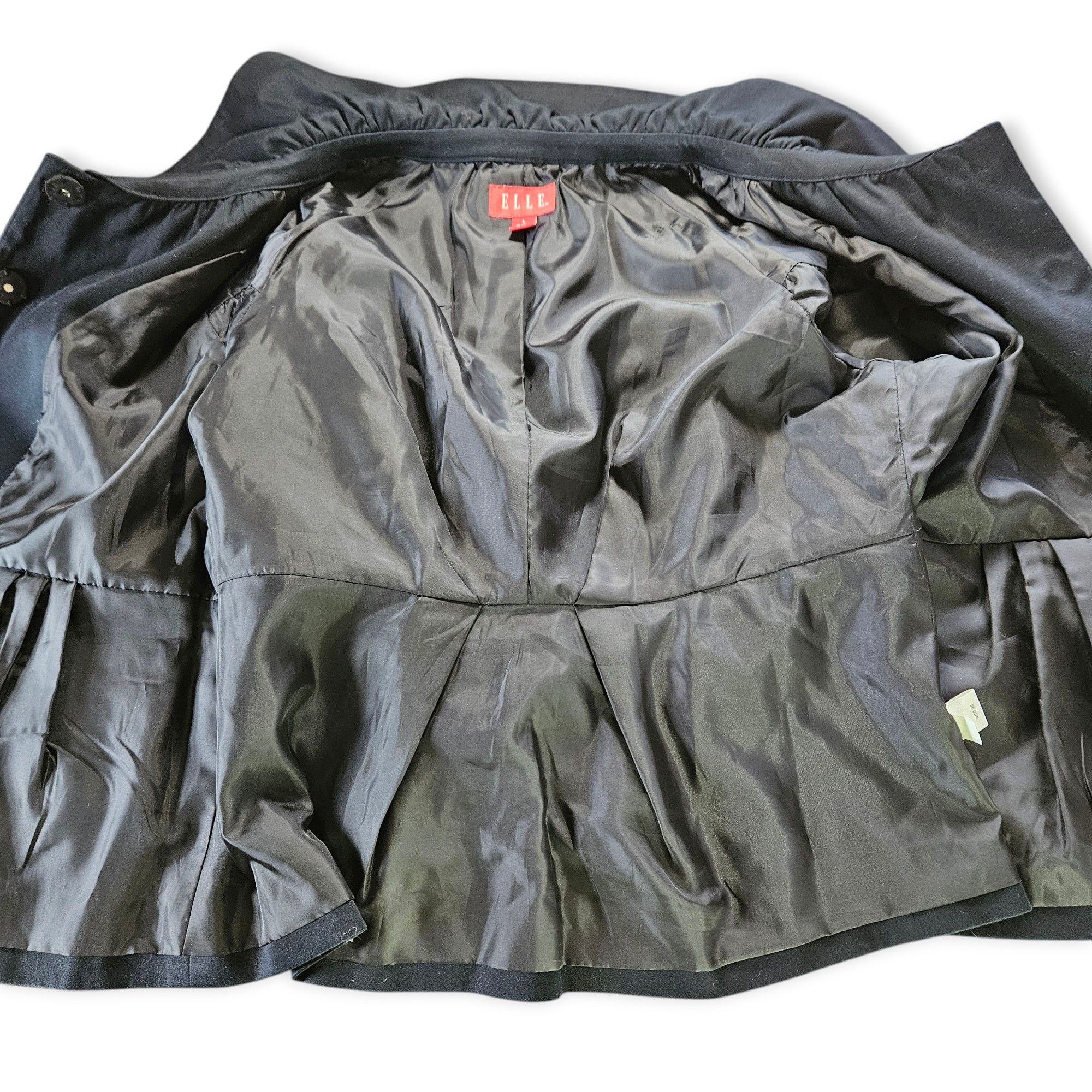 Other Elle Size L Blazer Jacket Black Puff Sleeves Cotton Zipper Size L / US 10 / IT 46 - 8 Thumbnail