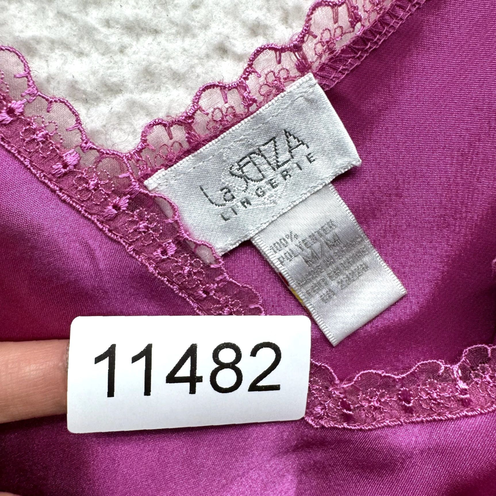 Vintage Y2K Vintage Slip Dress M Pink Fuchsia Satin Lace Slit Chemise Lingerie La Senza Shirt? Size M / US 6-8 / IT 42-44 - 7 Thumbnail