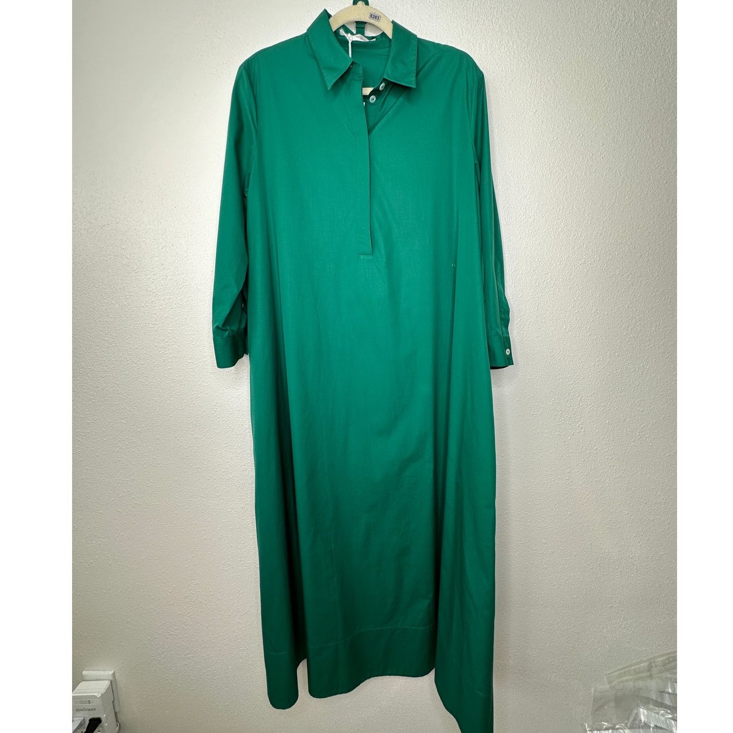 The Row NWT The Row Green Long Sleeve 3/4 Button Belted Shirtdress L Size L / US 10 / IT 46 - 4 Thumbnail