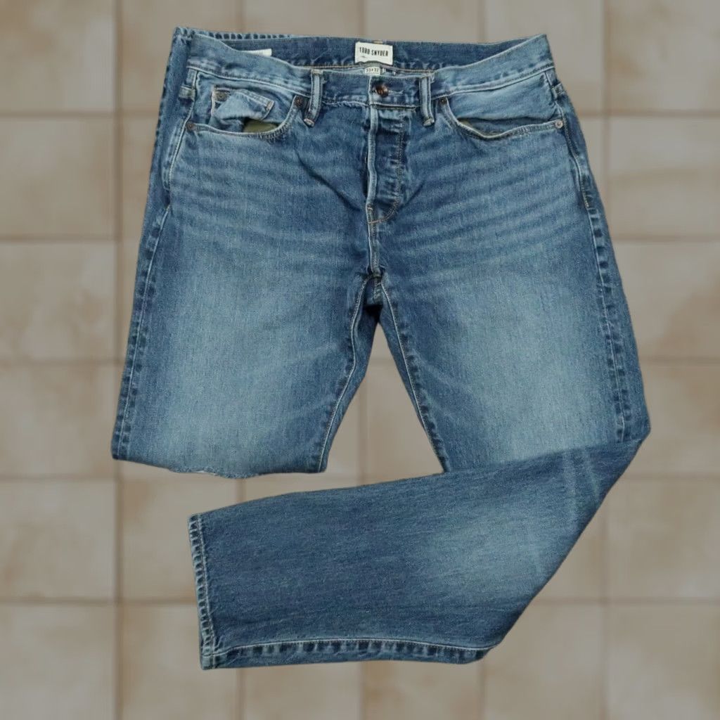 Todd Snyder Todd Snyder Jeans Mens 32x30 Blue 5-Pocket Selvedge Distressed Straight Denim Shirt? Size US 32 / EU 48 - 1 Thumbnail