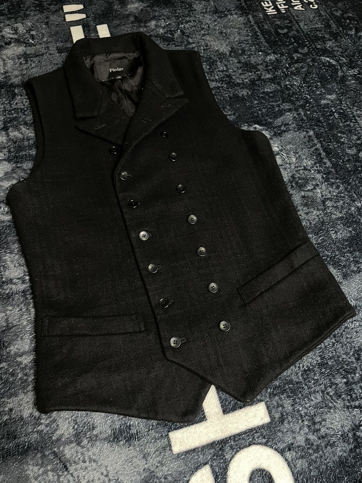 Number (N)ine × Pledge Pledge Wool Plaid Vest Size 38S - 4 Thumbnail