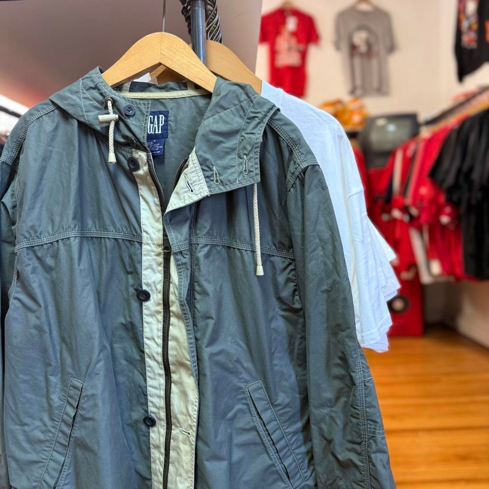 Gap × Vintage Vintage 90s Gap Utility Hooded Light Jacket Size US M / EU 48-50 / 2 - 1 Thumbnail