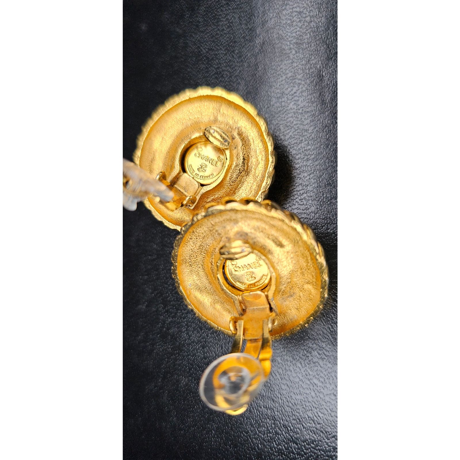 Chanel CHANEL Vintage Coco Mark Tiger Eye Earrings Size ONE SIZE - 4 Thumbnail