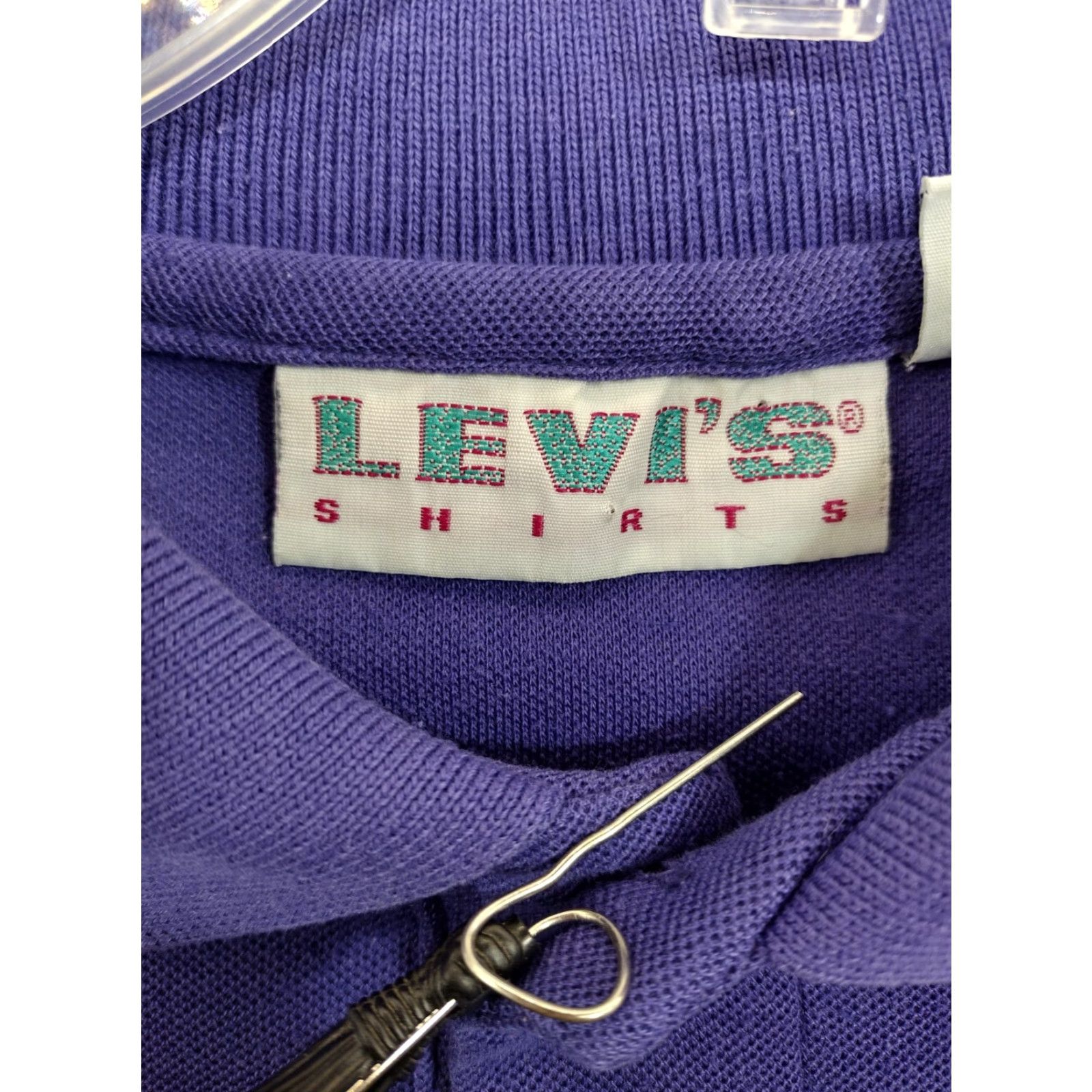 Levi's VINTAGE Levi's Polo Shirt Mens L Purple 90s Short Sleeve Cotton Polyester Canvas Polo Mens Size US L / EU 52-54 / 3 - 3 Thumbnail