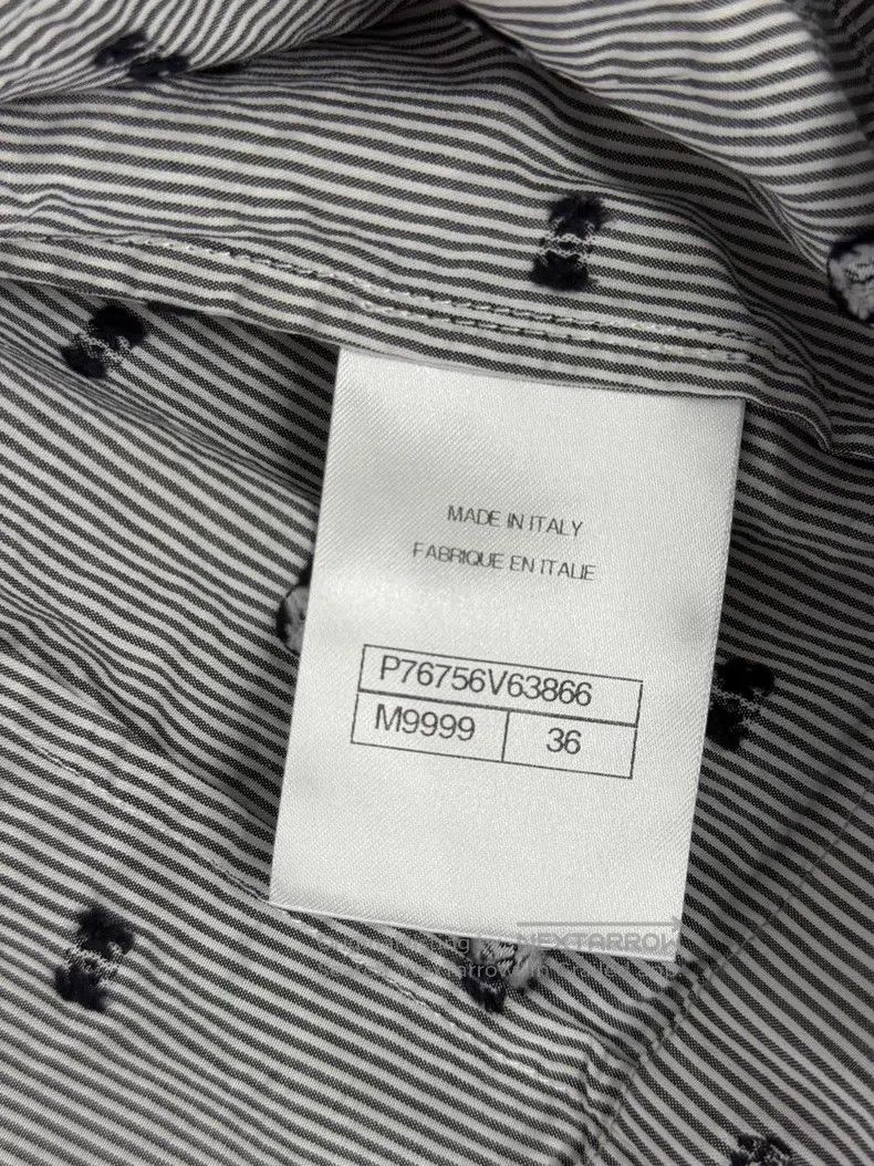 Chanel Chanel Black and white striped embroidered logo short-slee Size XS / US 0-2 / IT 36-38 - 5 Thumbnail