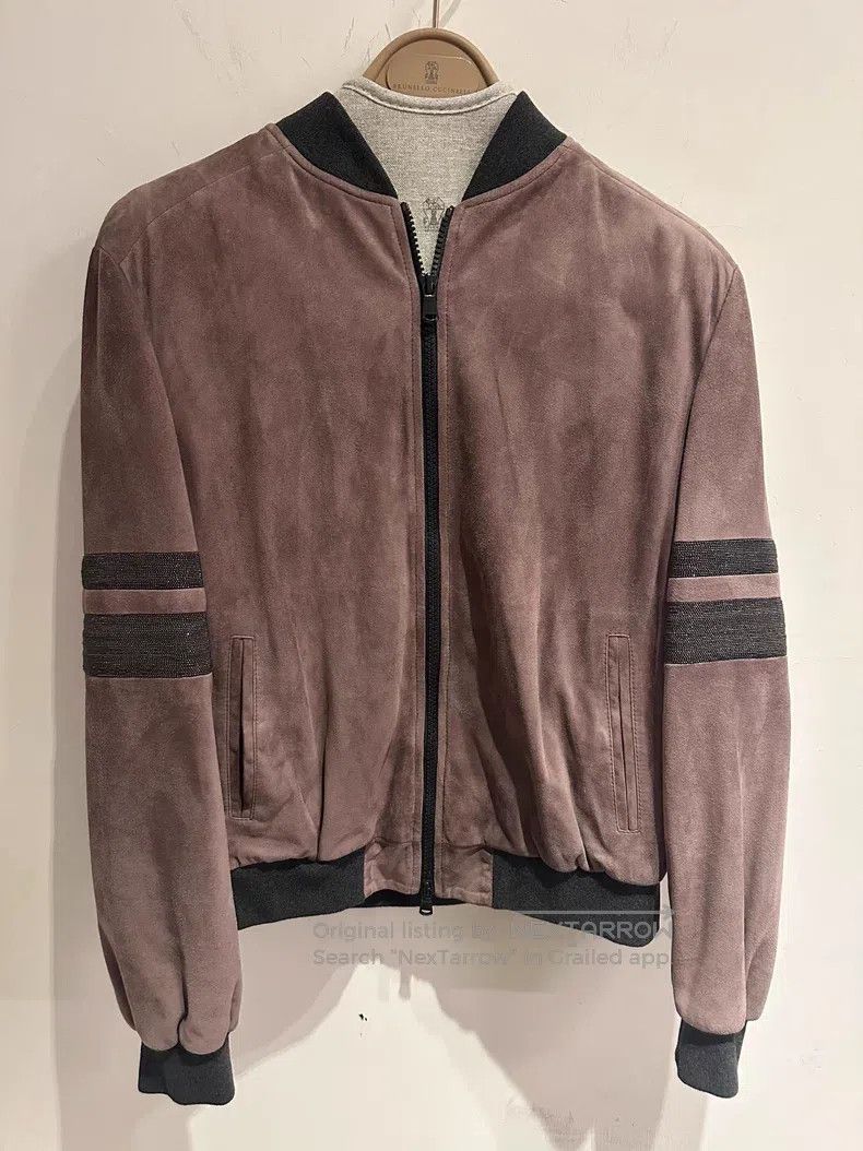 Brunello Cucinelli Brunello Cucinelli Heavy Chain Suede Leather Jacket Size XXS / US 00 / IT 34 - 4 Thumbnail