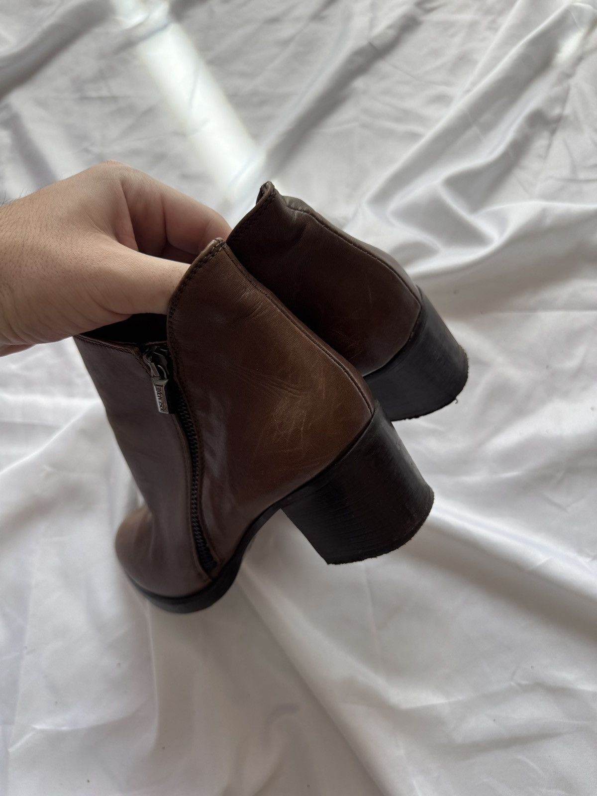 Hysteric Glamour Avant Garde Vintage Double Zip Real Faded Leather Heel Boots Size US 8 / IT 38 - 9 Thumbnail