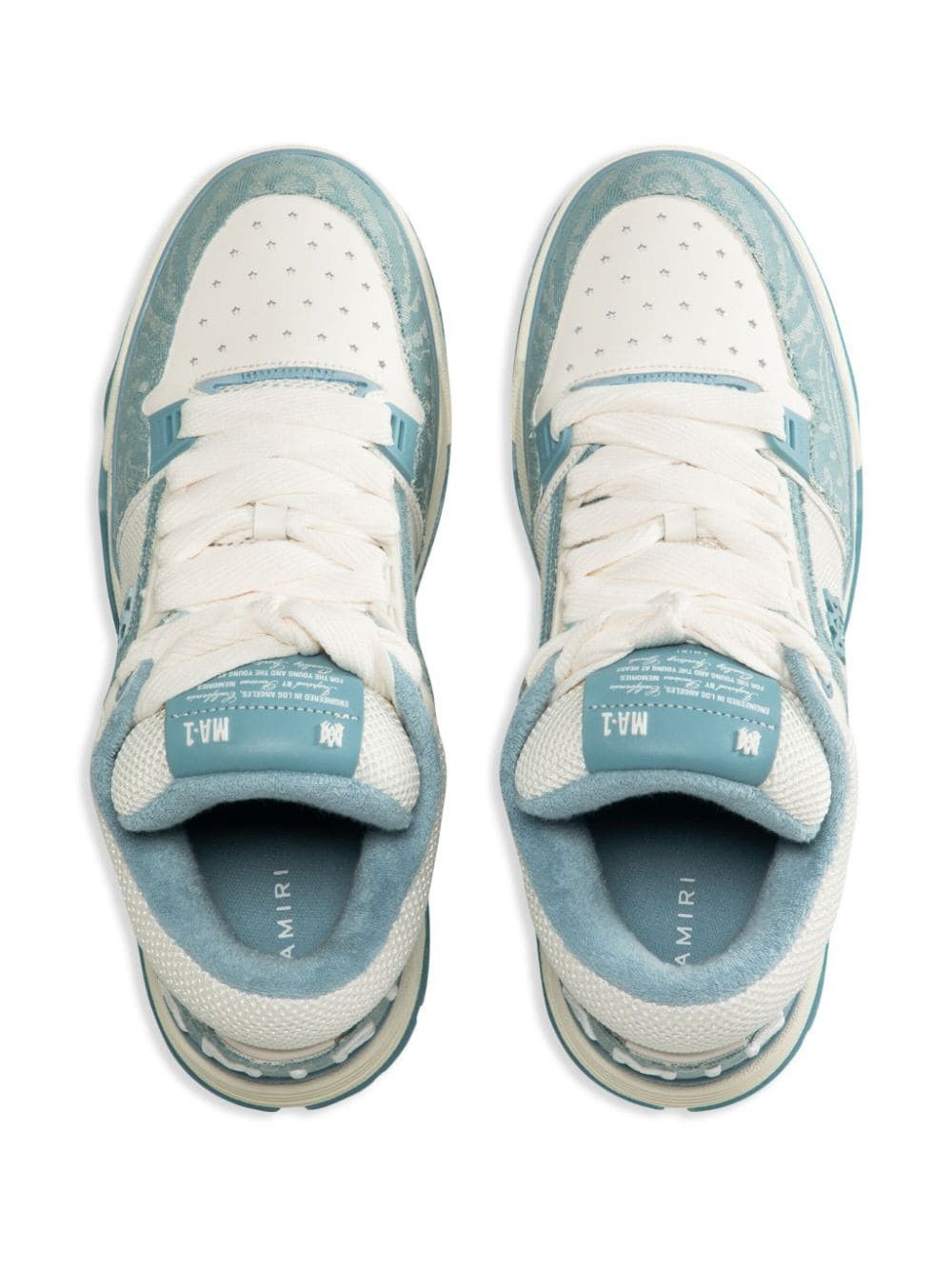 Amiri o1s1wg110925 Bandana Denim MA-1 Sneakers in Dusty Blue/White Size US 8 / EU 41 - 3 Thumbnail