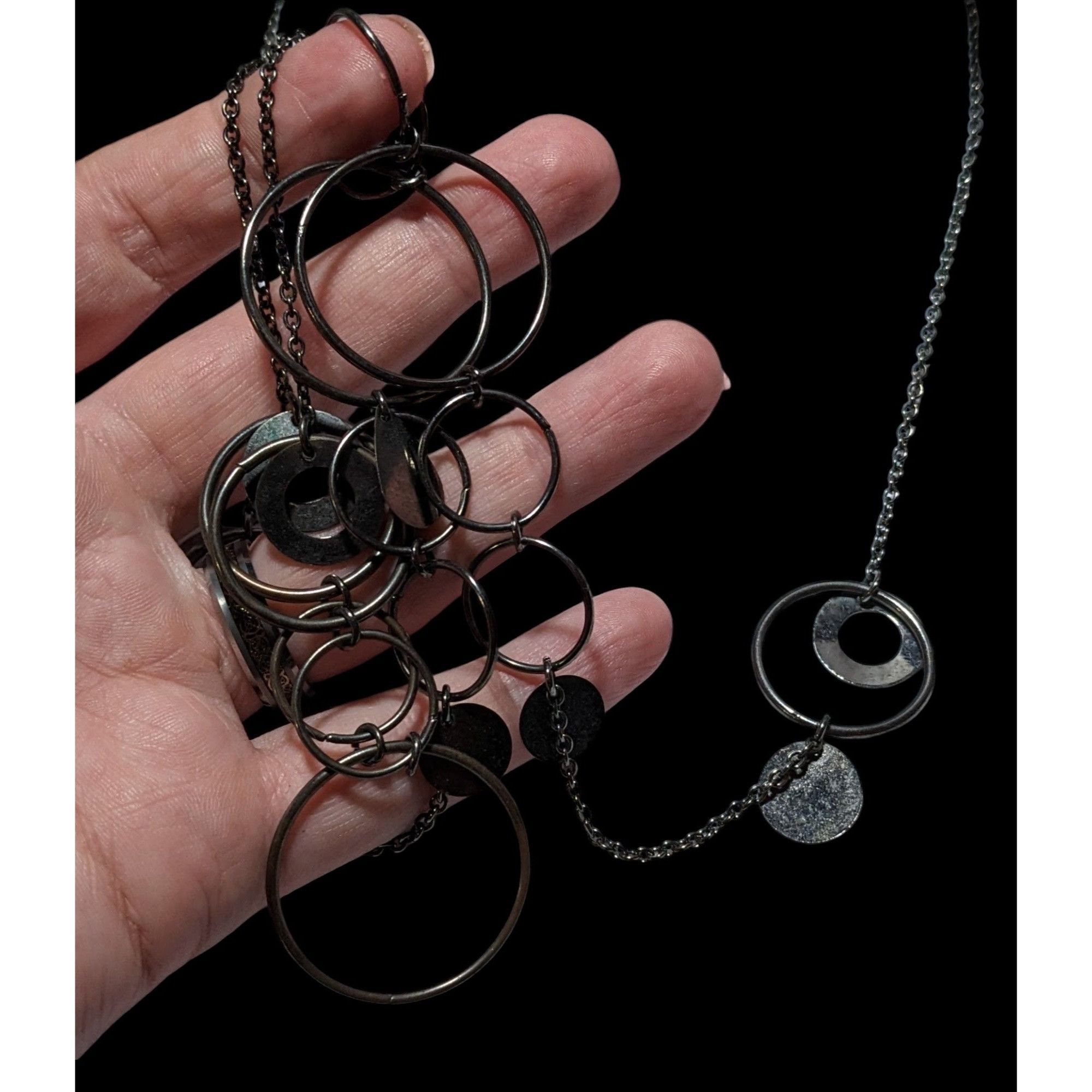 Other Gothic Y2K Hoop Link Charm Chain Necklace Size ONE SIZE - 3 Thumbnail