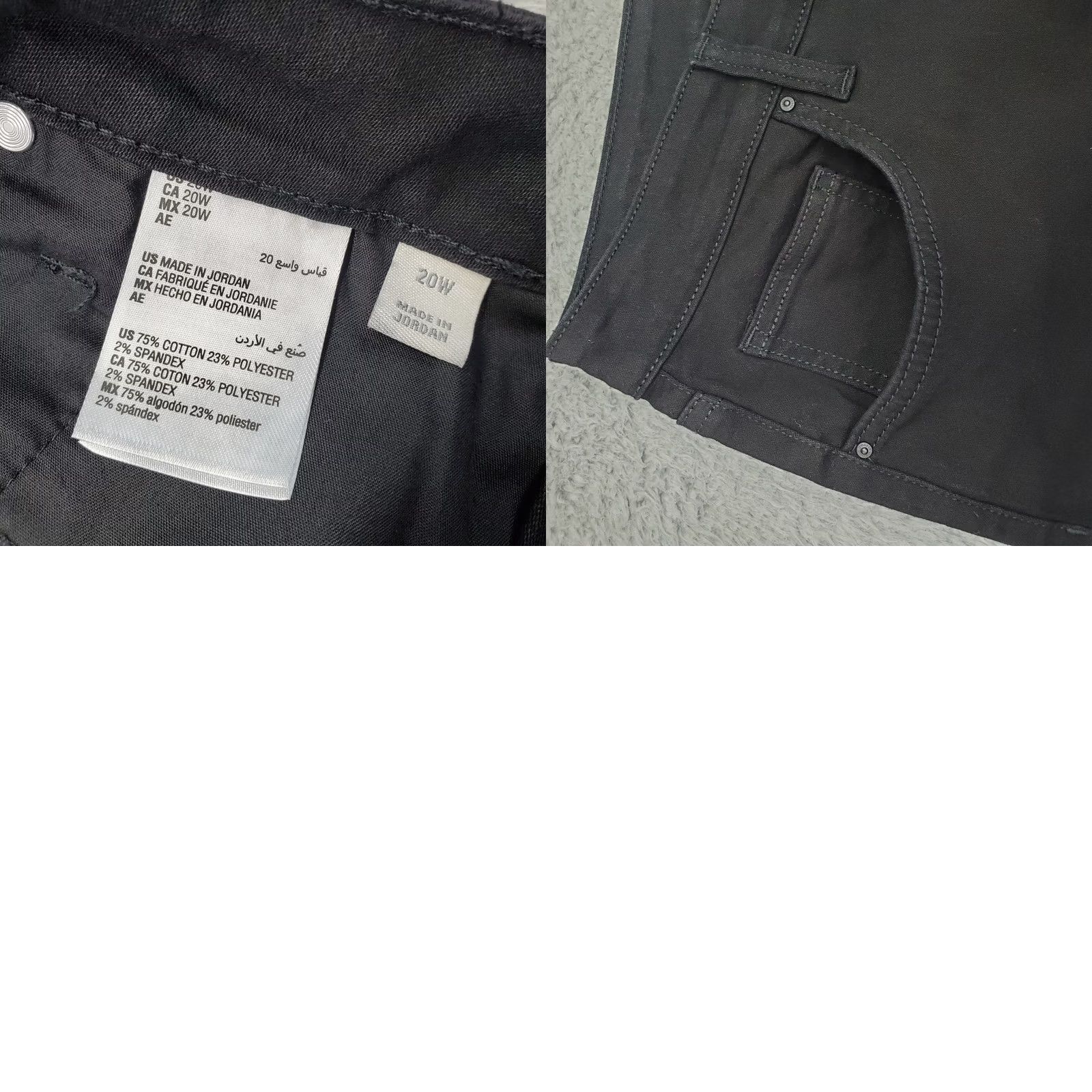 Vintage Style&co. Boot Leg Jeans Womens 20W Black Regular Fit Dark Wash 5-Pocket Design Jeans Size 42" / US 20 - 8 Thumbnail