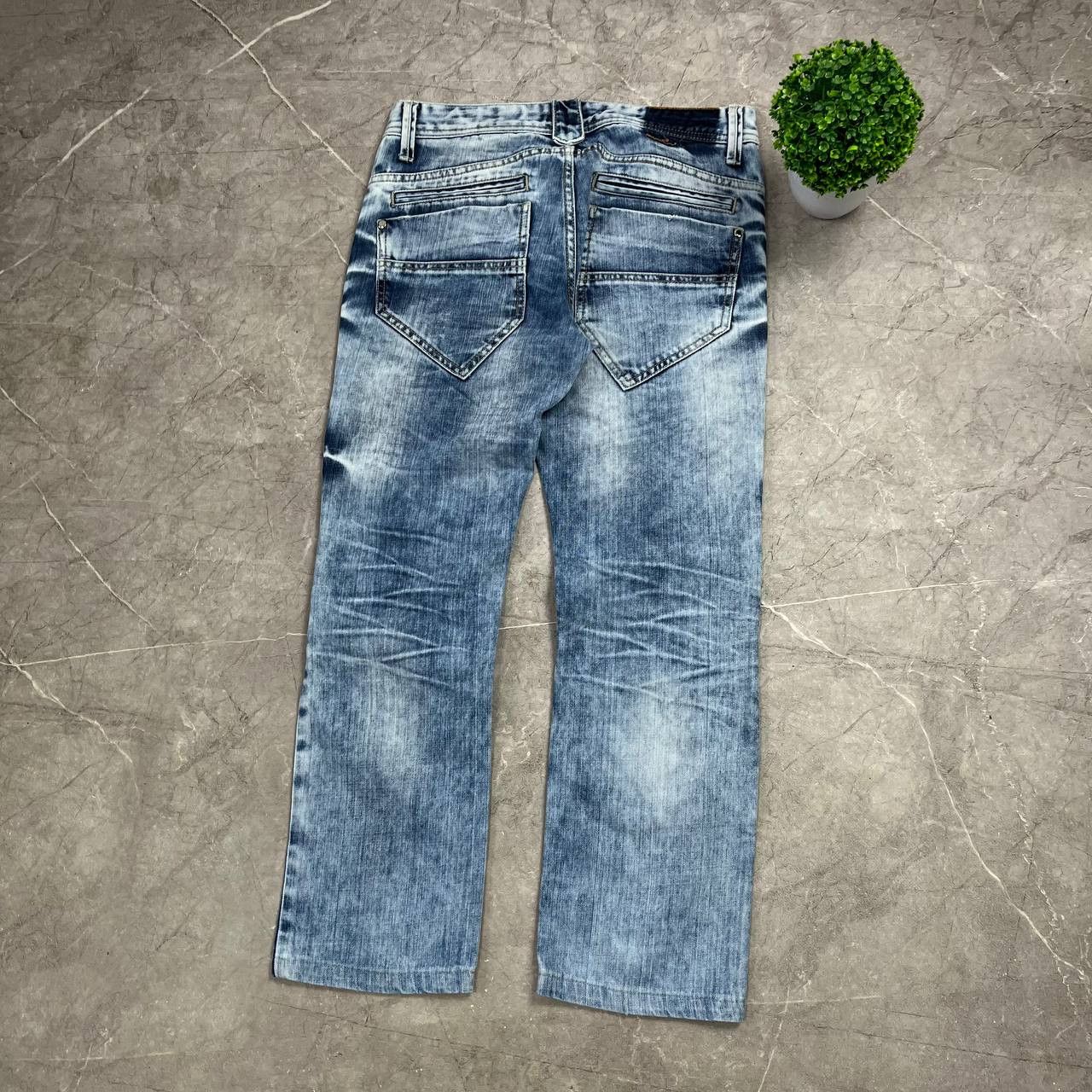 Japanese Brand Jeans Dirty Pants Faded Crash Denim Thrashed Y2K Distressed Size US 33 - 15 Thumbnail