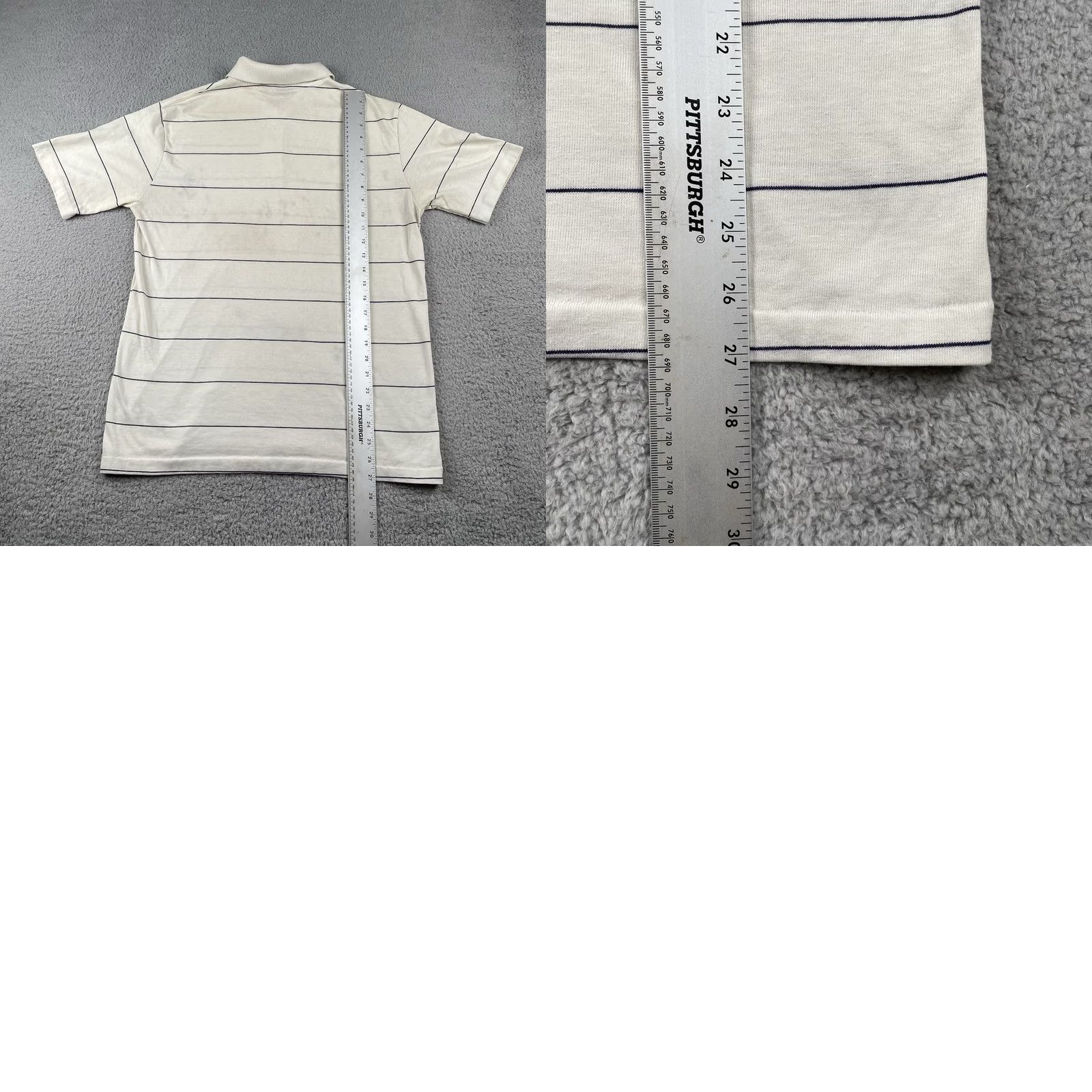 Vintage VINTAGE Mervyns Polo Shirt Striped White Men L Size US L / EU 52-54 / 3 - 11 Thumbnail