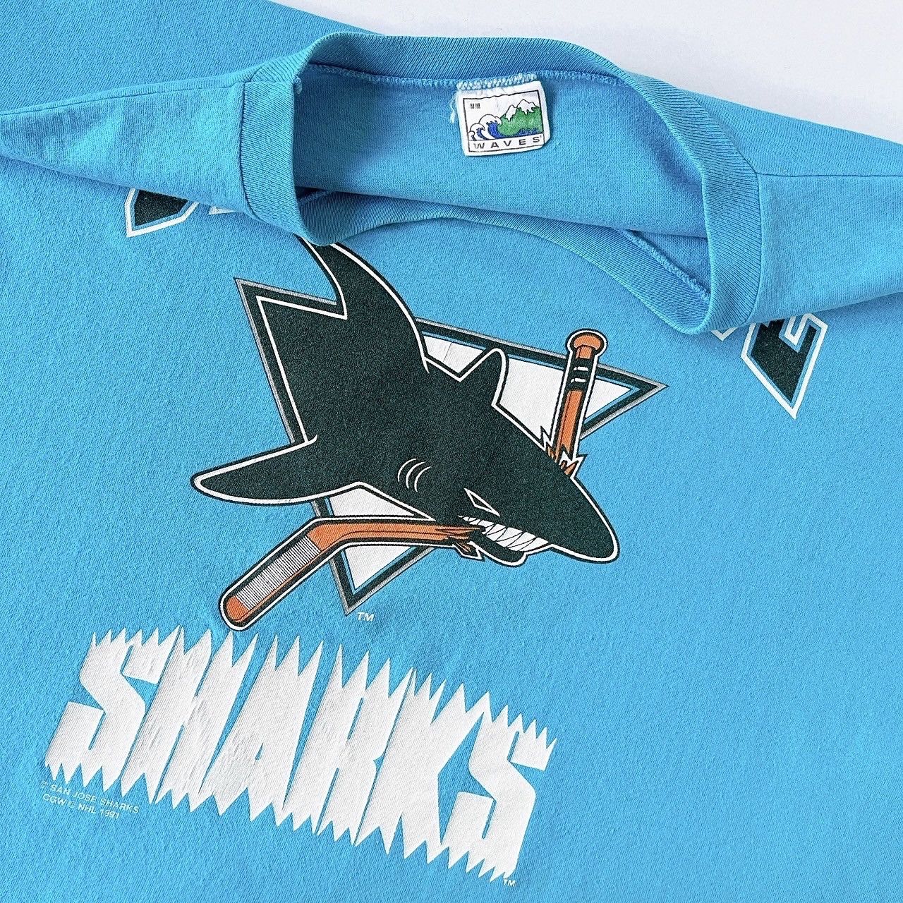 Vintage 90s San Jose Sharks NHL t-shirt/ M Size US M / EU 48-50 / 2 - 8 Thumbnail