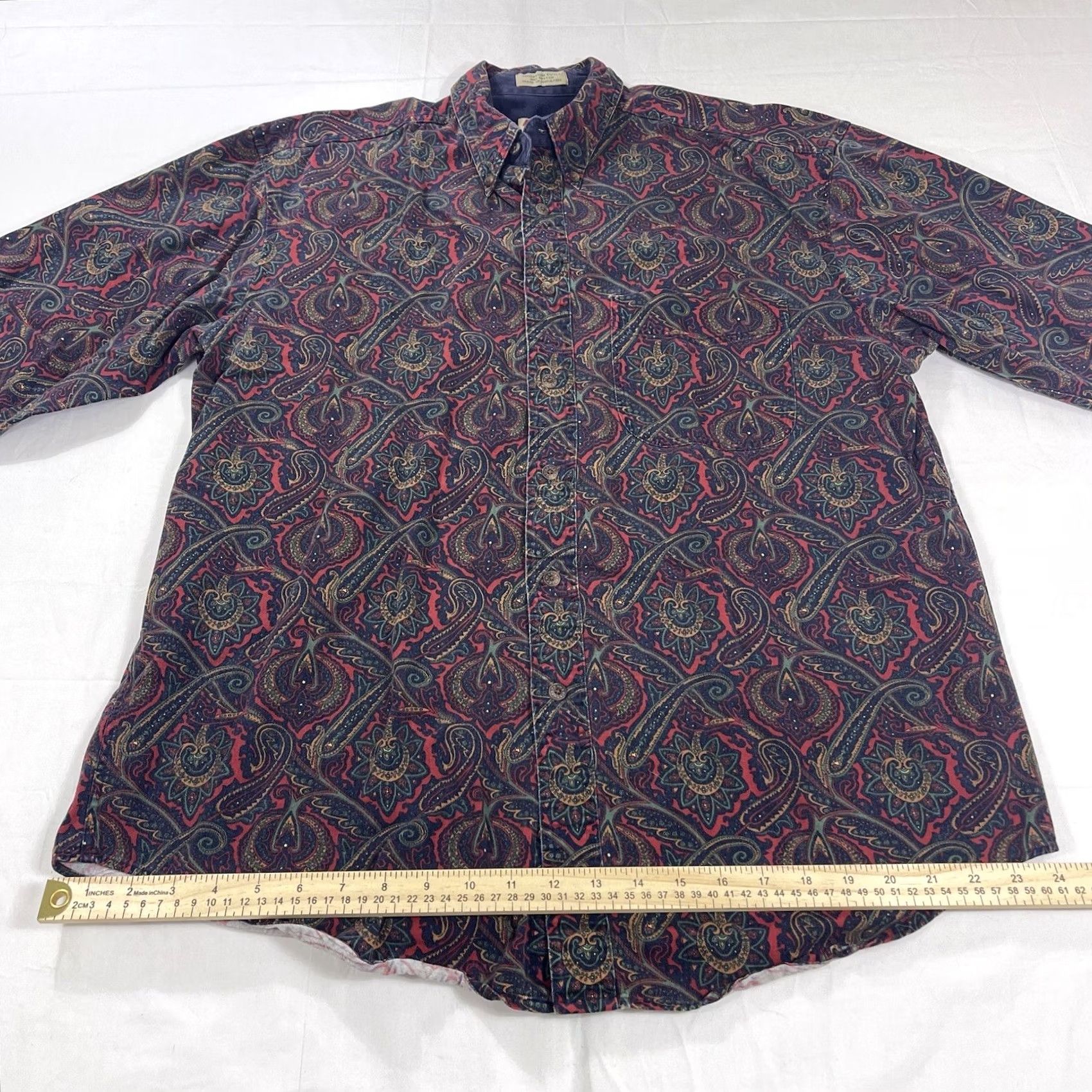 Vintage VINTAGE Adirondack Savile Rowe Sz L Button Shirt Twill Long Sleeve Paisley NICE Size US L / EU 52-54 / 3 - 7 Thumbnail