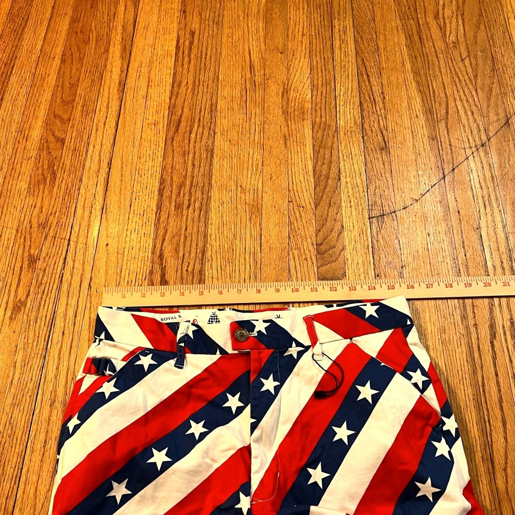 Vintage Royal & Awesome Golf Shorts Mens 32 Bermuda Regular Red White Blue American Flag Men Size US 32 / EU 48 - 7 Thumbnail