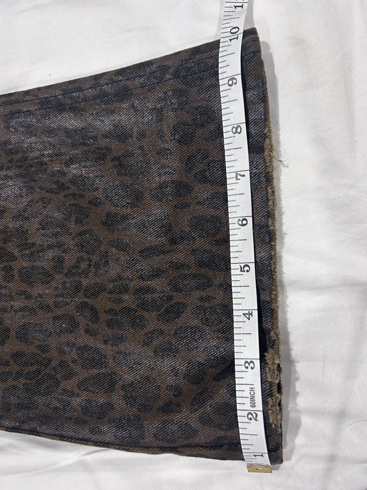 Vintage Vague Waxed Bootcut Denim Leopard Jeans Size US 30 / EU 46 - 8 Thumbnail