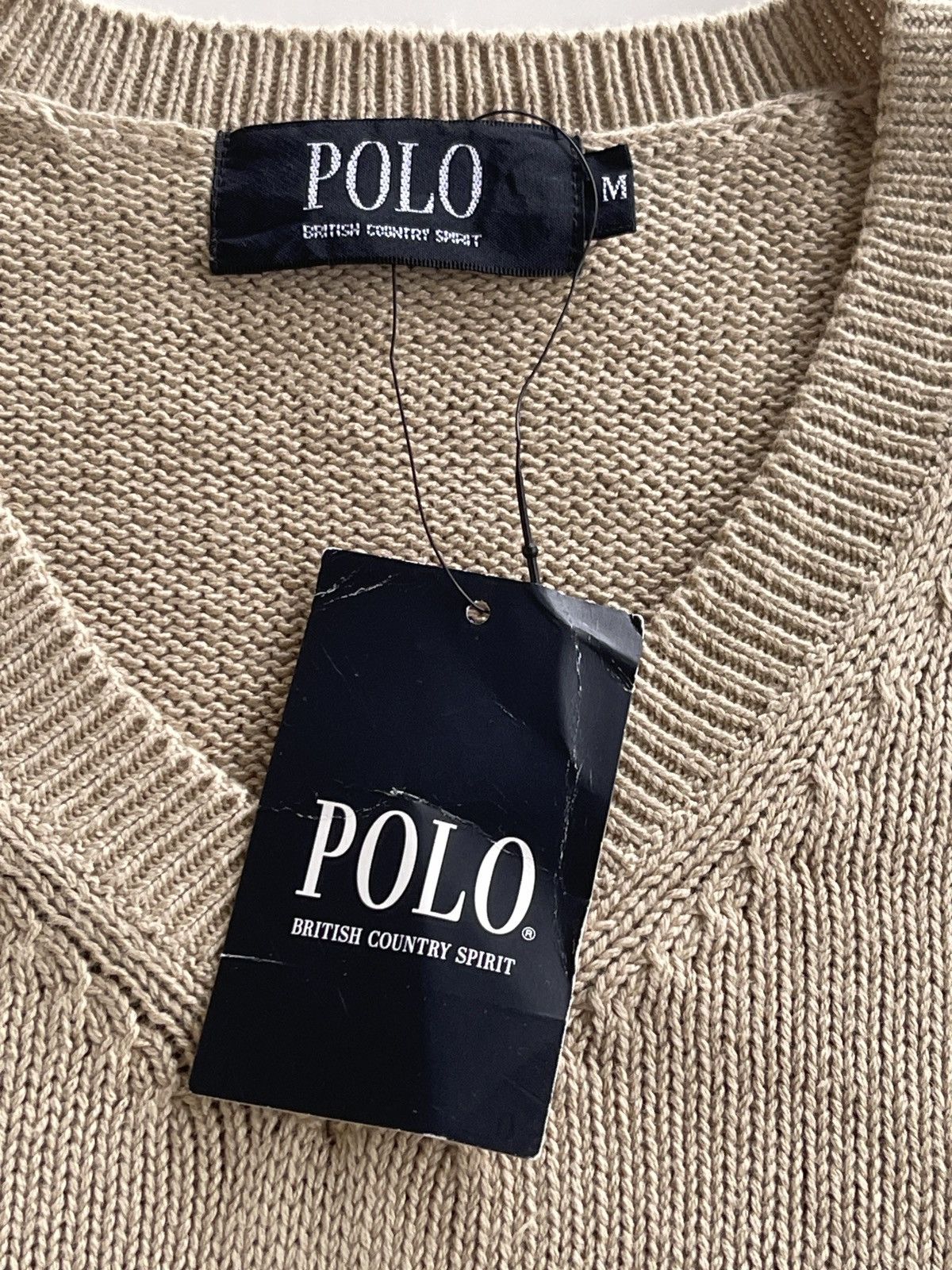 Japanese Brand NWT!!! Vintage POLO V-Neck Cable Knit Sweater Vest Size US M / EU 48-50 / 2 - 4 Thumbnail