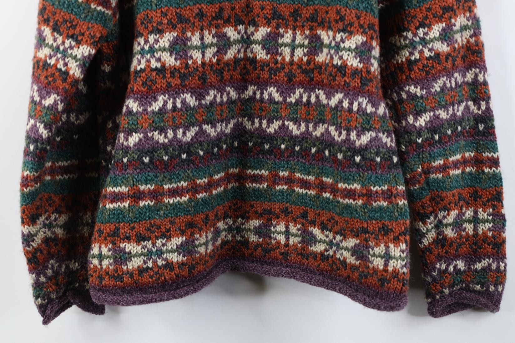Vintage Vintage 90s Wool Blend Marled Knit Fair Isle Sweater Size M / US 6-8 / IT 42-44 - 10 Thumbnail