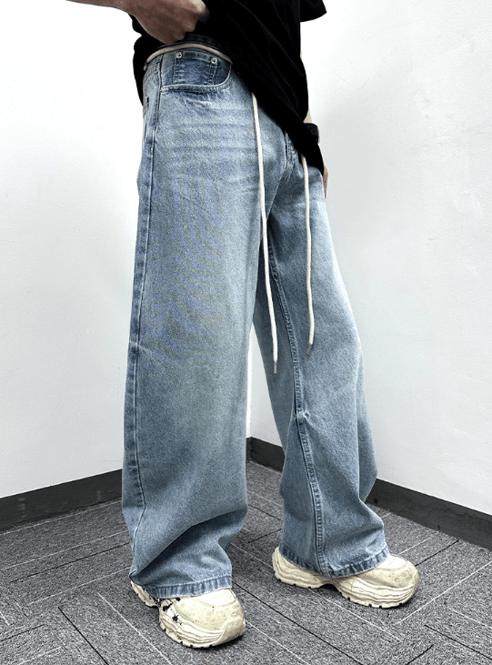 Japanese Brand × Vintage Vintage washed loose flared scimitar jeans y2k Size US 32 / EU 48 - 3 Thumbnail