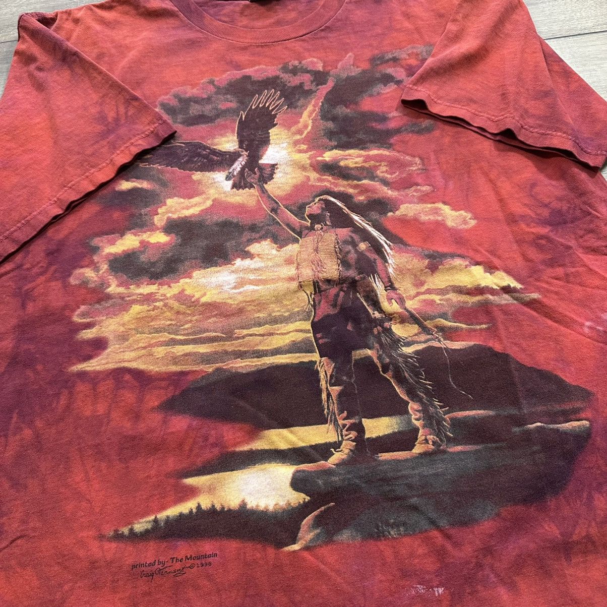 The Mountain Vintage 1996 The Mountain Orange Native American Graphic Tee Size US XL / EU 56 / 4 - 4 Thumbnail