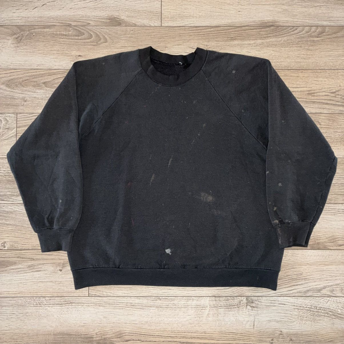 Other 80s blank Black crewneck sweatshirt distressed Size US M / EU 48-50 / 2 - 1 Thumbnail