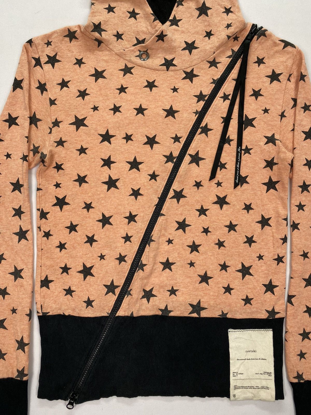 Japanese Brand Rovtski Allover Print Asymmetric Hoodie Size US XS / EU 42 / 0 - 3 Thumbnail