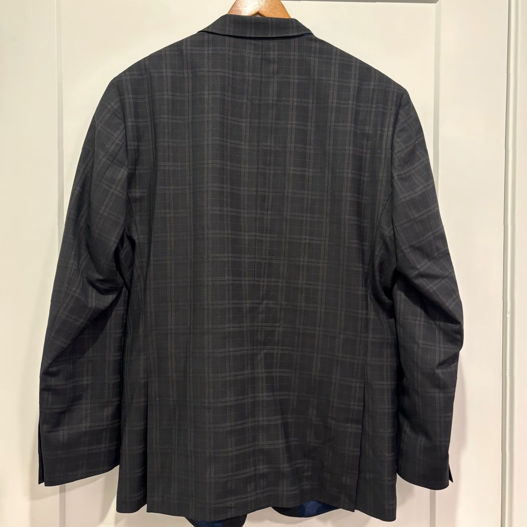 Vintage Nick Graham Blazer 46L Plaid Regular Fit Notch Lapel 2-Button Double-Vented Men’s Sports Coat Gray Size 46R - 3 Thumbnail