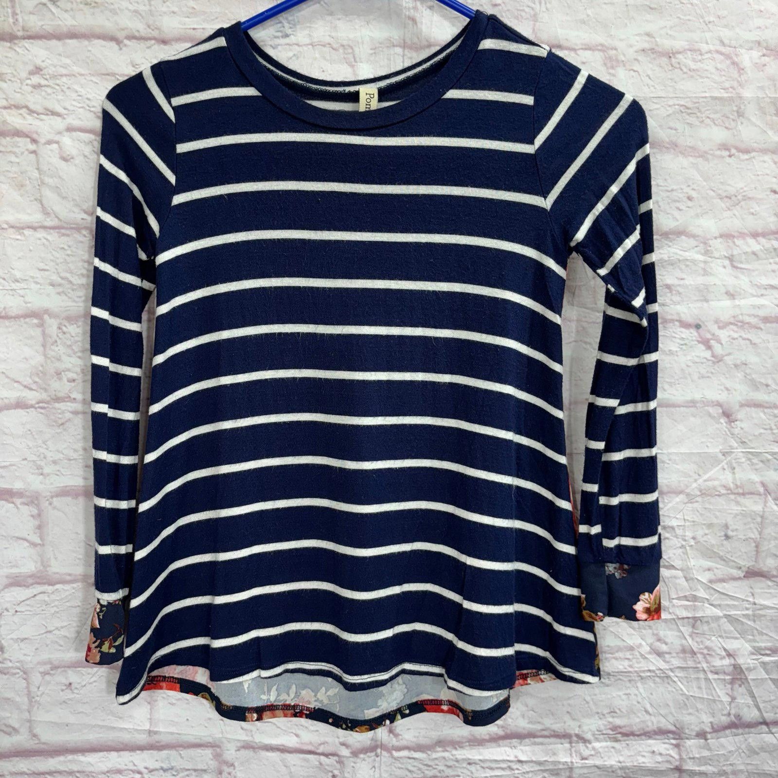Other Pomelo Striped and Floral Long Sleeve Top Girls Small Size S / US 4 / IT 40 - 1 Thumbnail