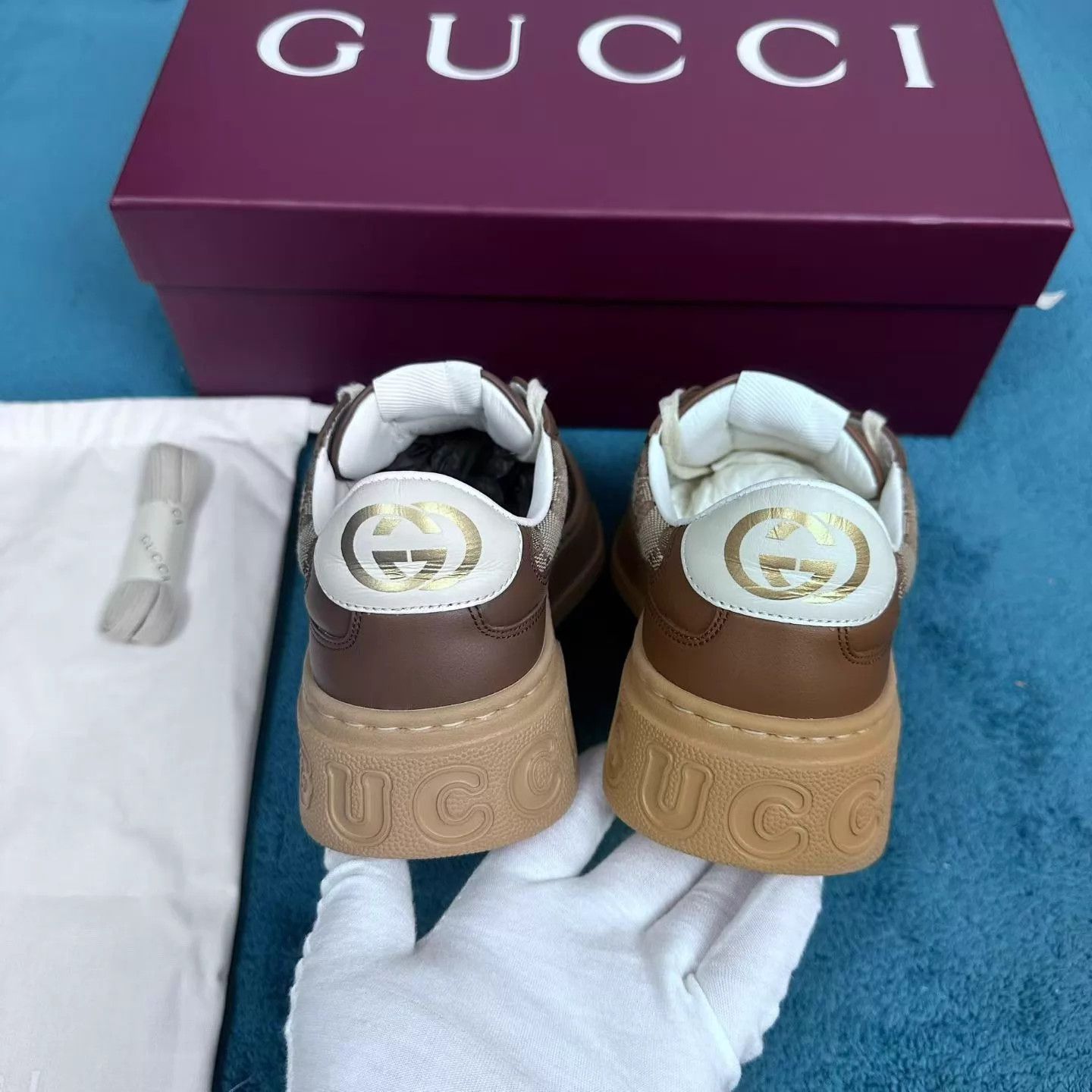 Gucci Gucci Brown Cookie Sneaker EU 36.5 Almost New Accessories Size US 6 / IT 36 - 4 Thumbnail