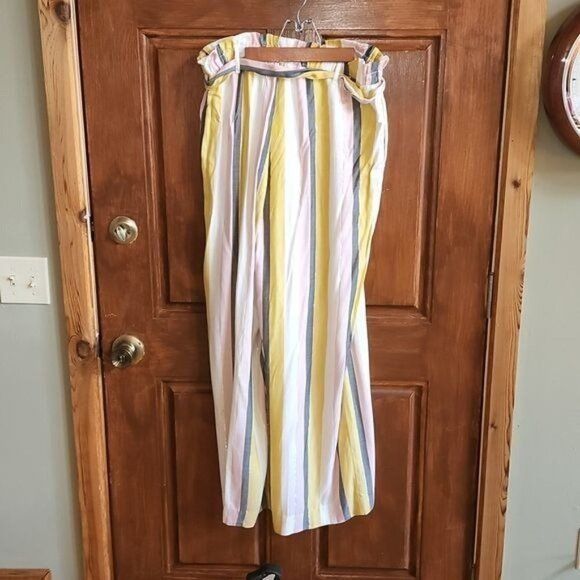 Designer Beige by ECI 2 piece Embellished Striped Colored Rayon Belte Size 34" / US 12 / IT 48 - 5 Thumbnail