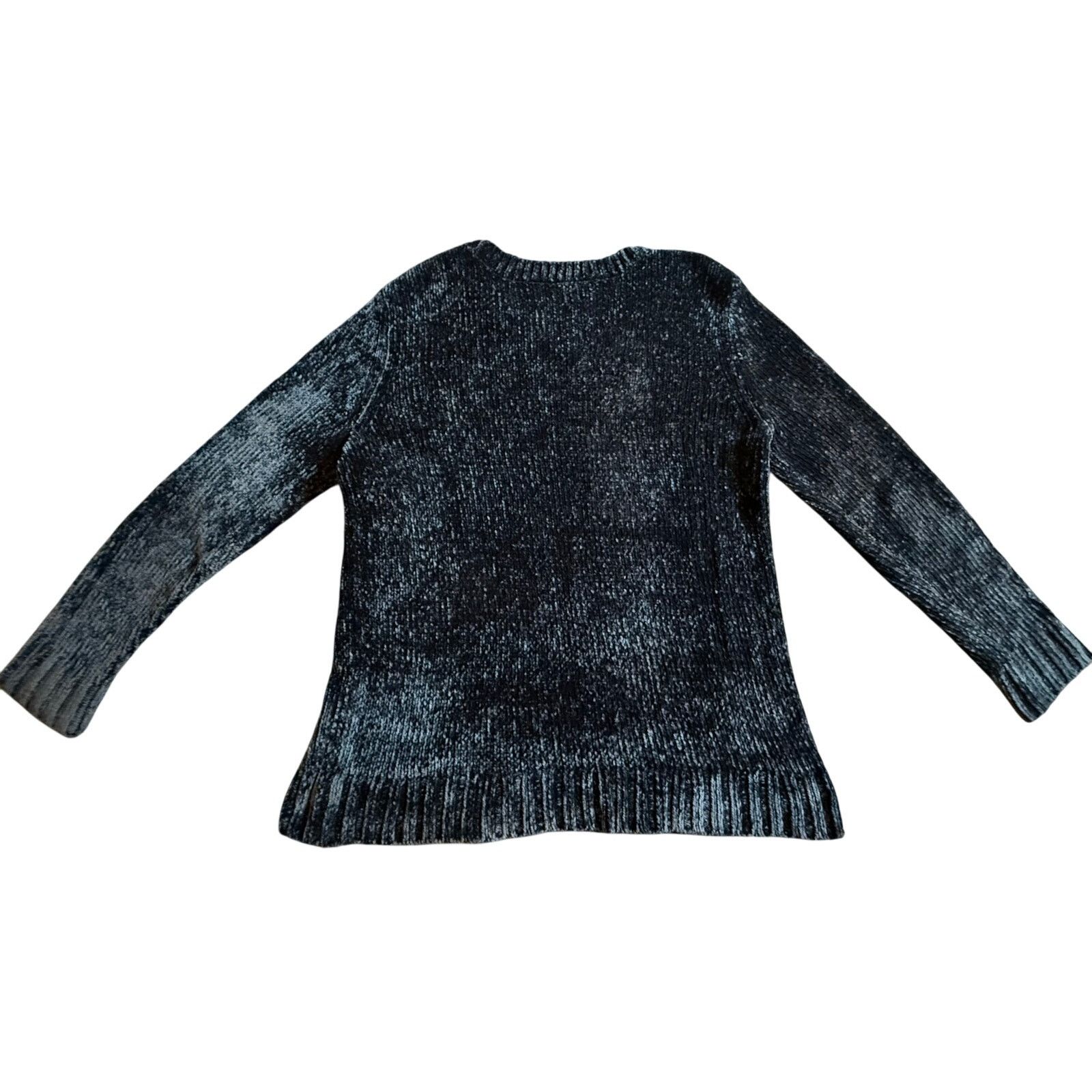 Orvis Orvis Chenille Sweater Navy Blue Heavy Round Neck Pullover Size L / US 10 / IT 46 - 2 Thumbnail