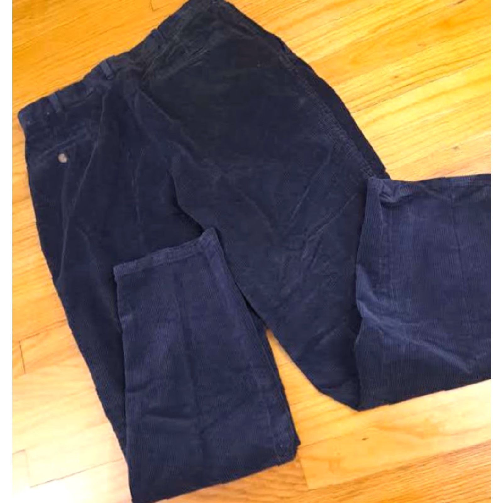 Vintage Cotton Supply Quality Goods USA Made Thick Navy Corduroy Pants Unisex Adults 36 Regular Bootcut 32 Inseam Blue Cotton Corduroy Dress Pants Size US 36 / EU 52 - 6 Thumbnail