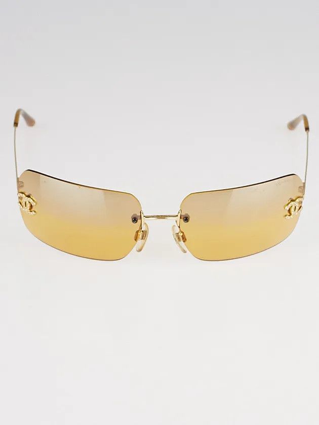 Chanel Chanel Sunglasses 4017-D Rhinestone Logo Rimless Vintage Size ONE SIZE - 3 Thumbnail