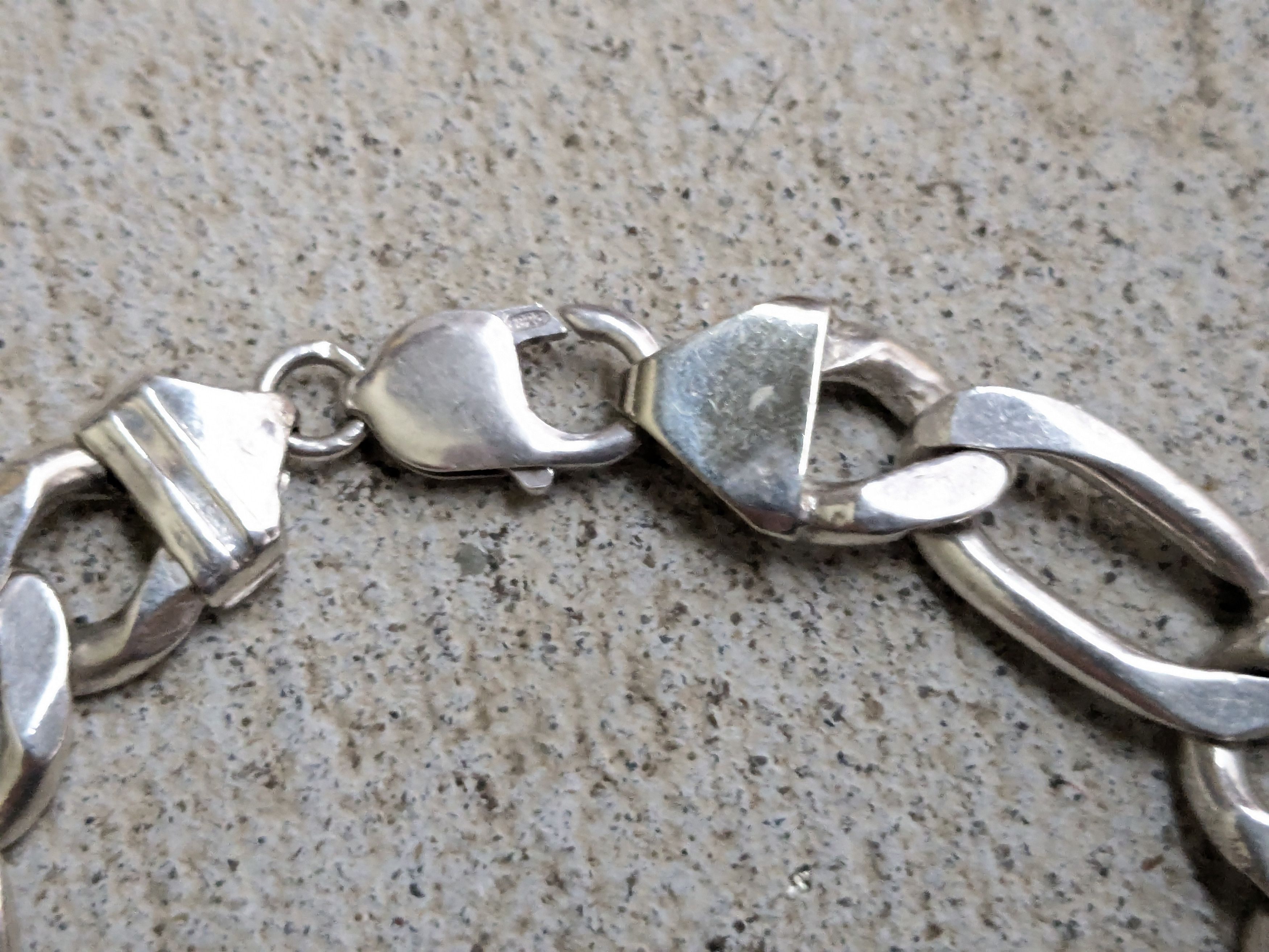 Jewelry Vintage Sterling Silver Bracelet Figaro Chunky Thick Punk Size ONE SIZE - 9 Thumbnail