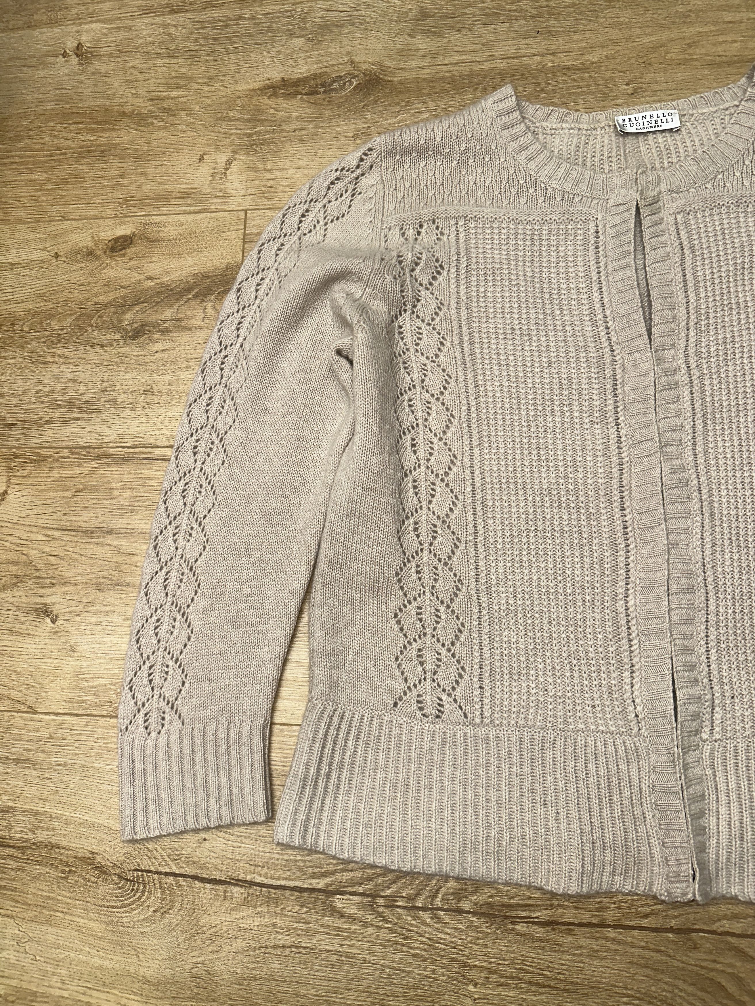 Brunello Cucinelli Brunello Cucinelli Cashmere Silk Open Knit Cardigan S M Size M / US 6-8 / IT 42-44 - 6 Thumbnail