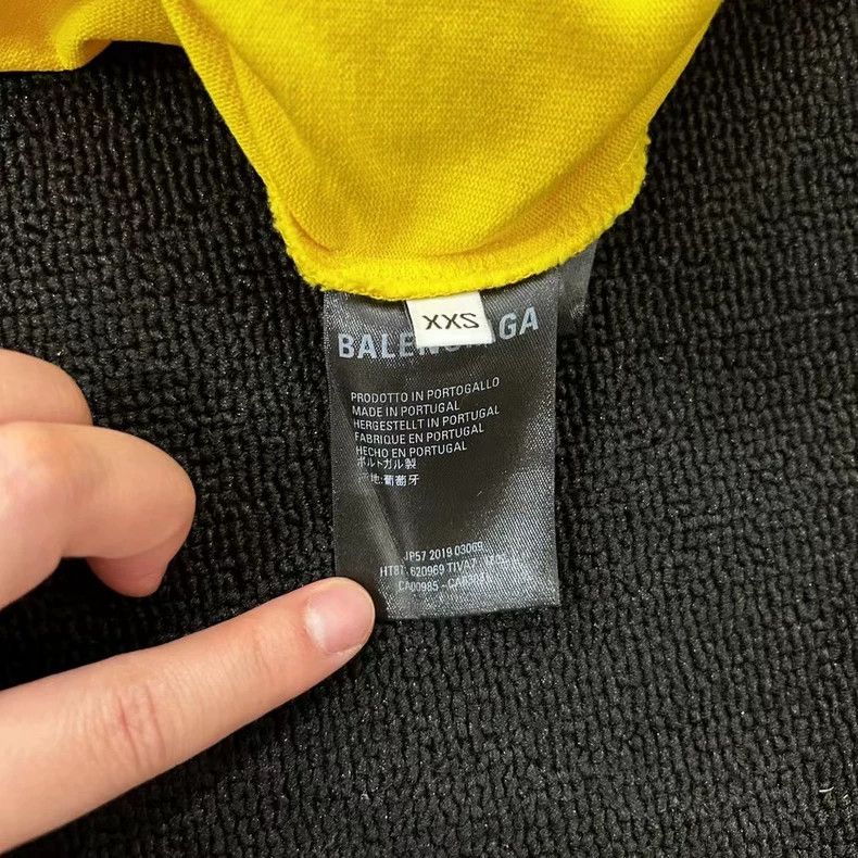Balenciaga Balenciaga Yellow Printed Short Sleeve Size US XXS / EU 40 - 4 Thumbnail
