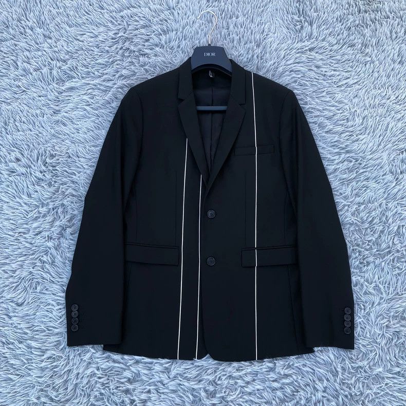 Dior Dior 14fw white line wool suit 2501-Nextarrow Size 46R - 1 Thumbnail