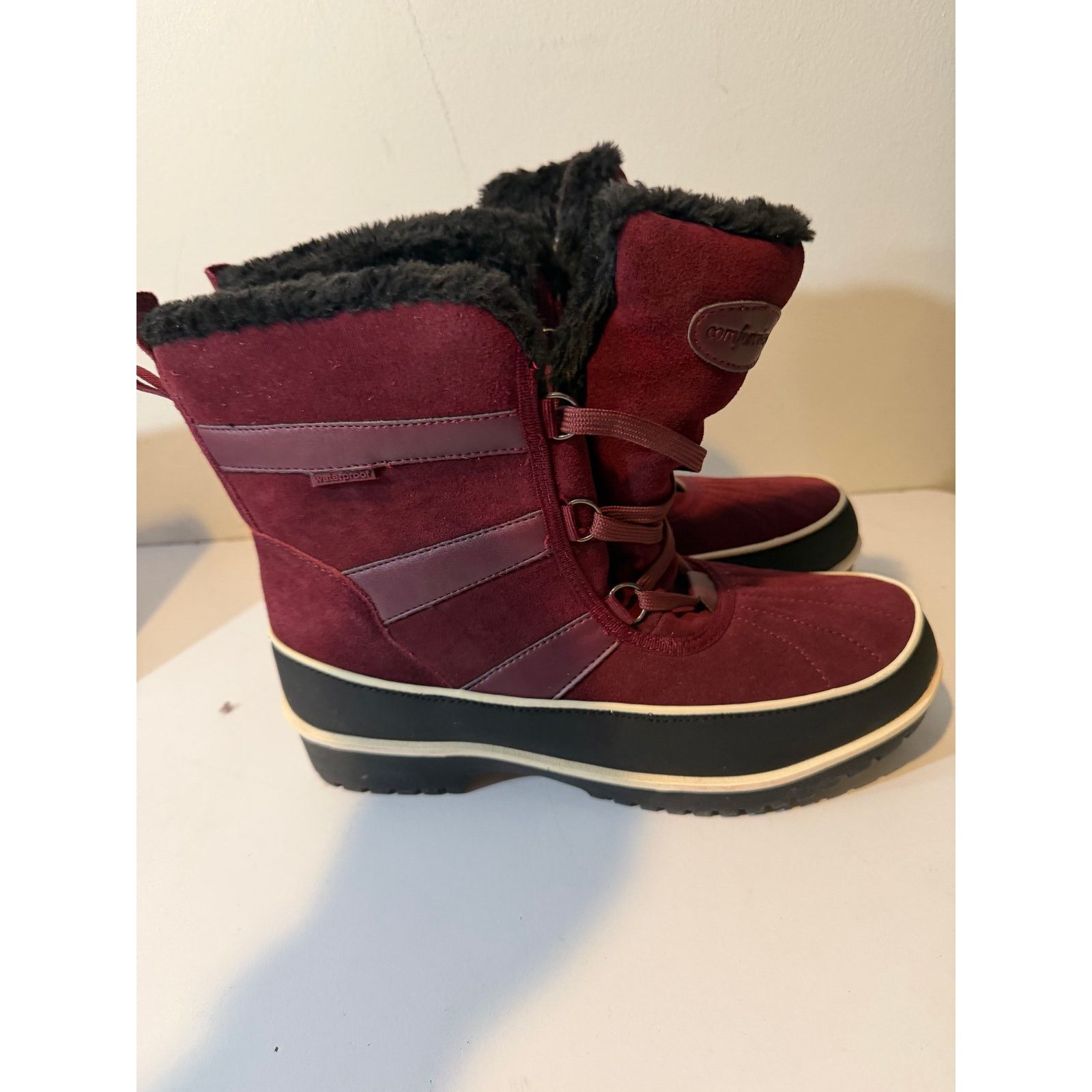 Other Comfortview Winter black & red Plaid Leather Boots Sz 12M Size US 12 / IT 42 - 4 Thumbnail