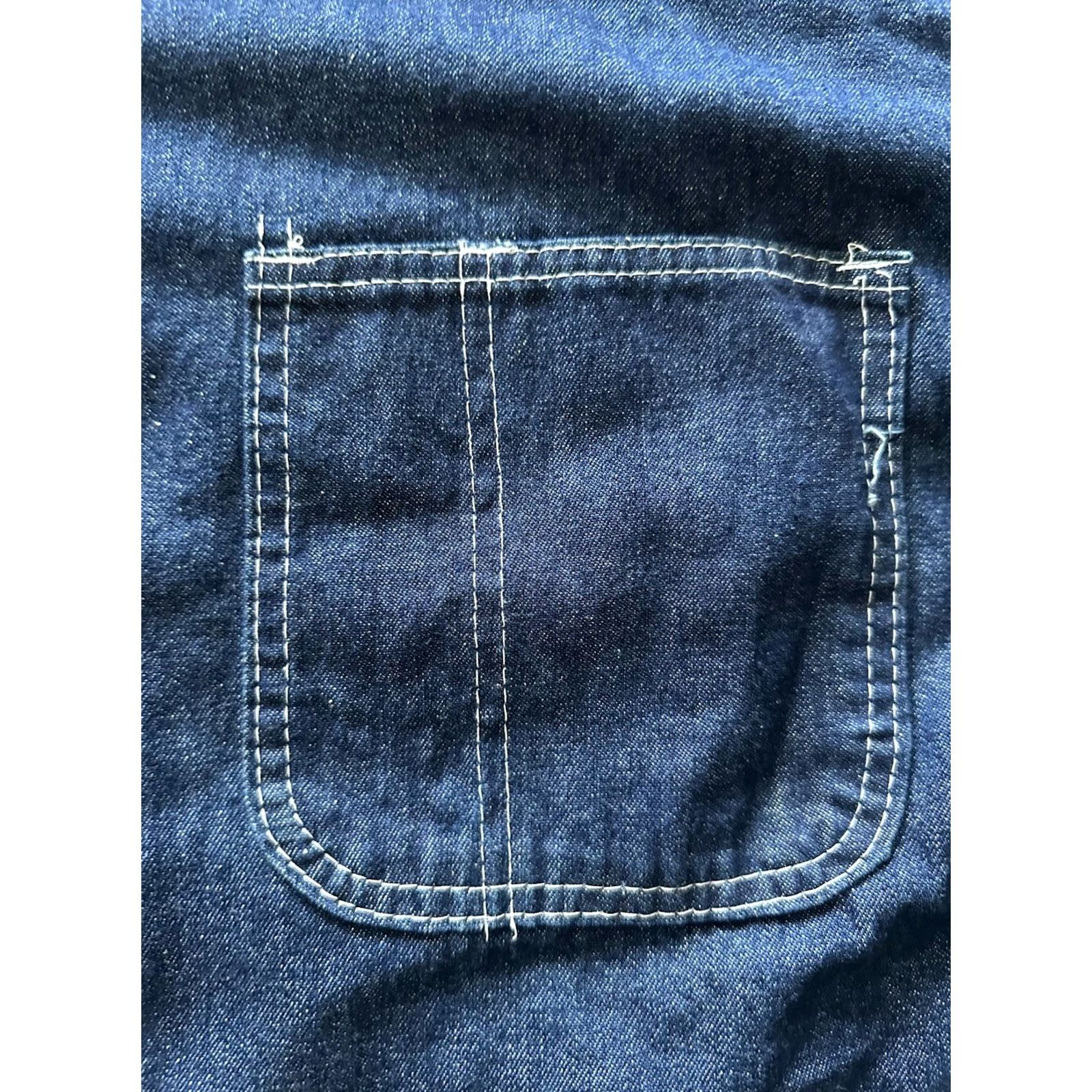 Vintage VINTAGE 60s Universal Overall Stone Cutter Jacket Mens 50 Chore Coat Sanforized Denim Blue Metal Button Pocket Military USA Collared Size US 34 / EU 50 - 2 Thumbnail