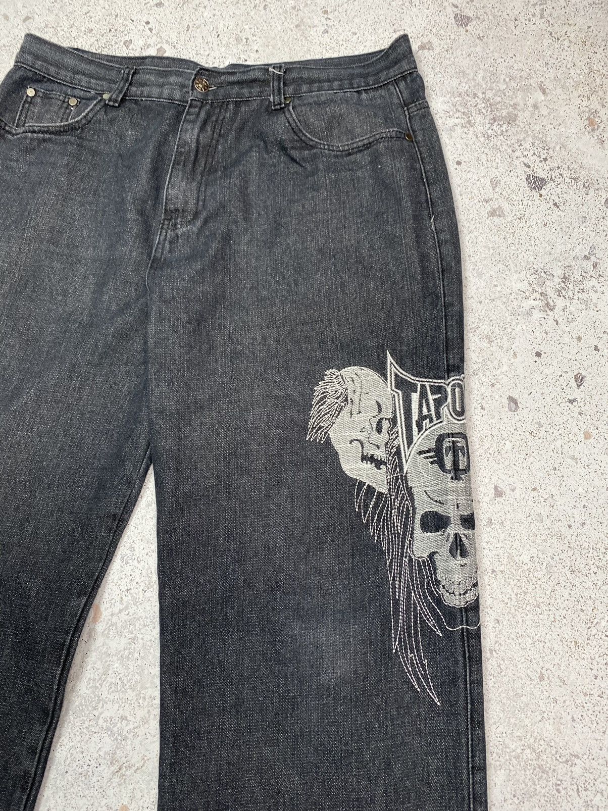 Vintage Vintage Tapout Rap Jeans Big Logo y2k Pants Baggy Skull Men Size US 38 / EU 54 - 9 Thumbnail