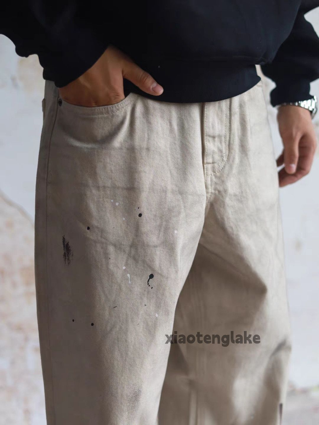 Vintage Unisex outdoor utility loose skate hiphop paint pants Size US 32 / EU 48 - 4 Thumbnail